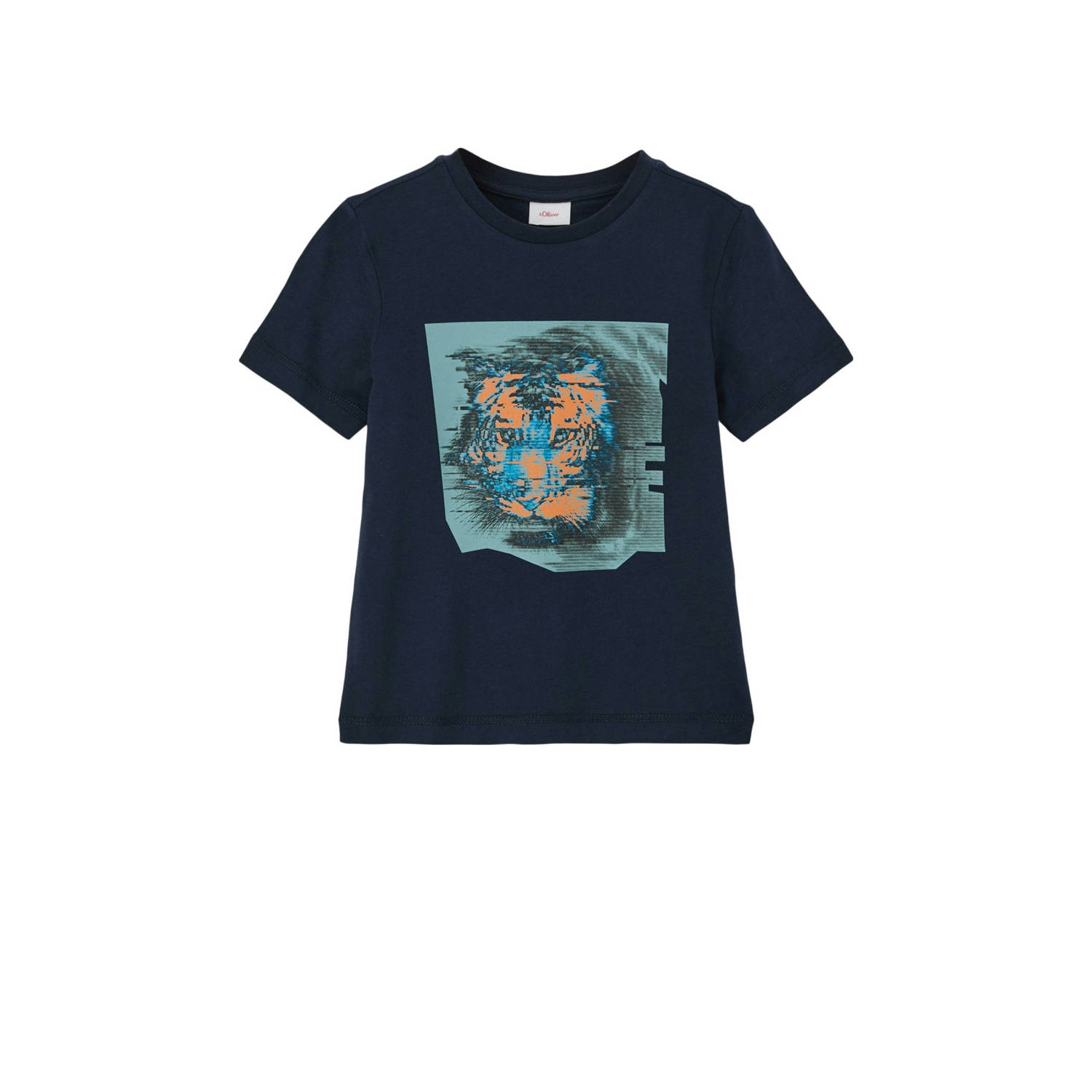 S.Oliver T-shirt met printopdruk zwart Meisjes Katoen Ronde hals Printopdruk 128 134