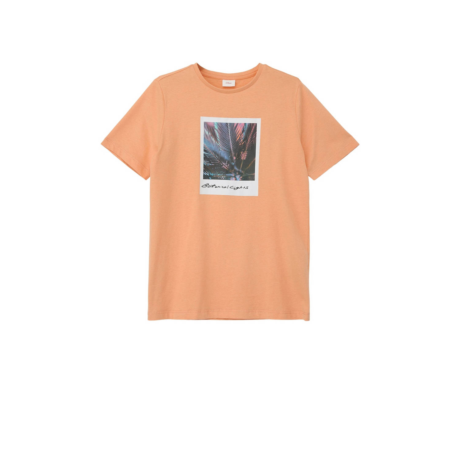 S.Oliver T-shirt met printopdruk oranje Jongens Katoen Ronde hals Printopdruk 134 140