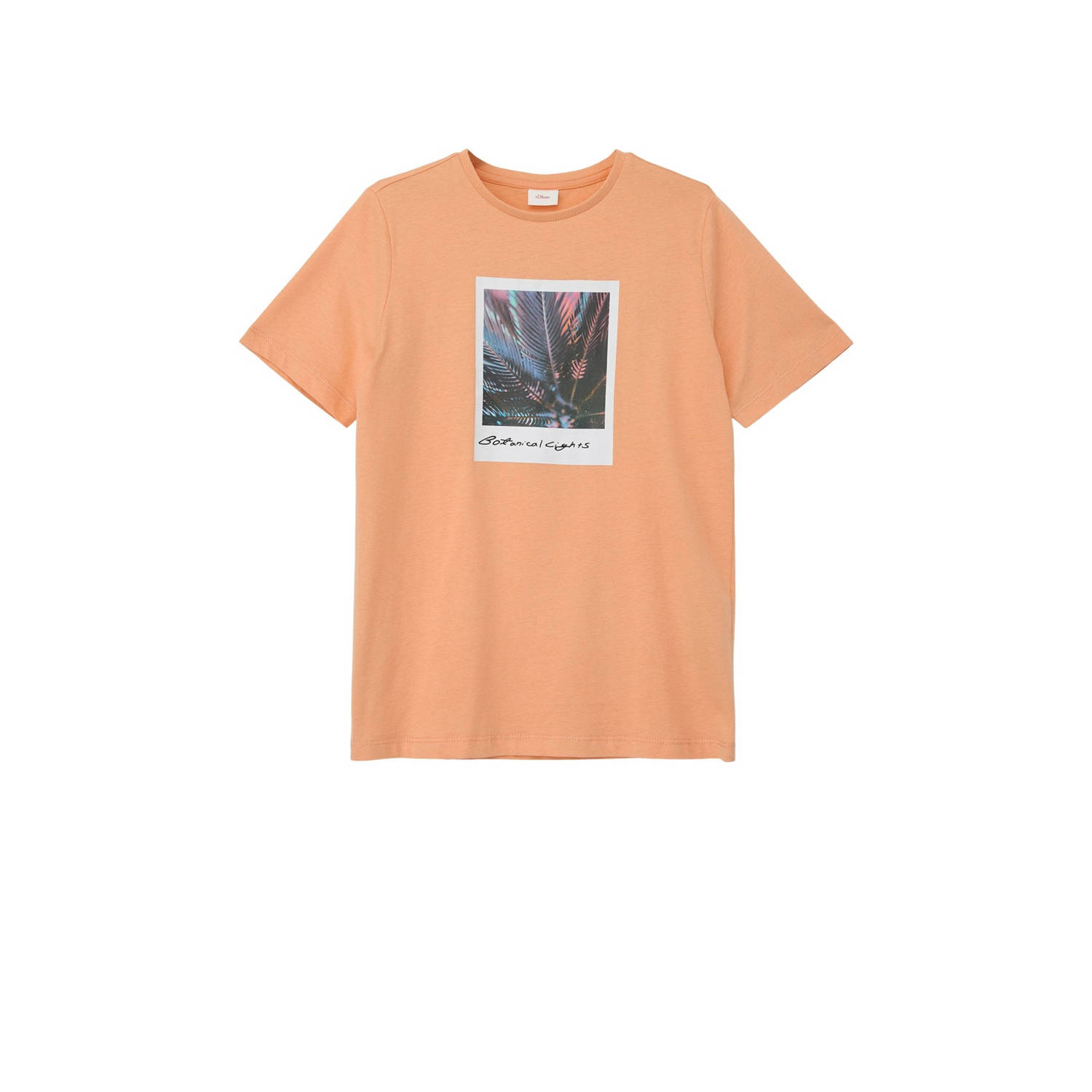 S.Oliver T-shirt met printopdruk oranje Jongens Katoen Ronde hals Printopdruk 140