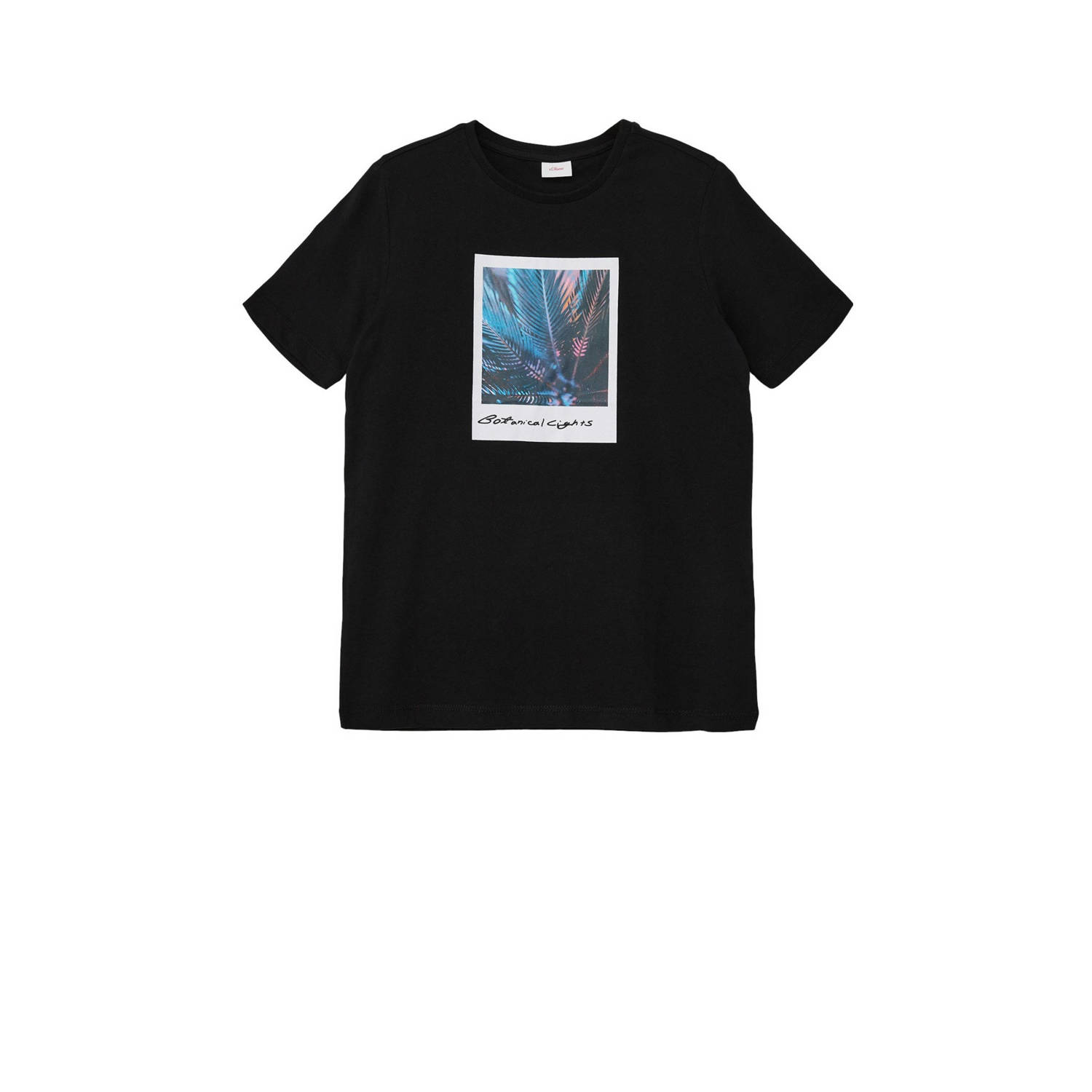 S.Oliver T-shirt met printopdruk zwart Jongens Katoen Ronde hals Printopdruk 152