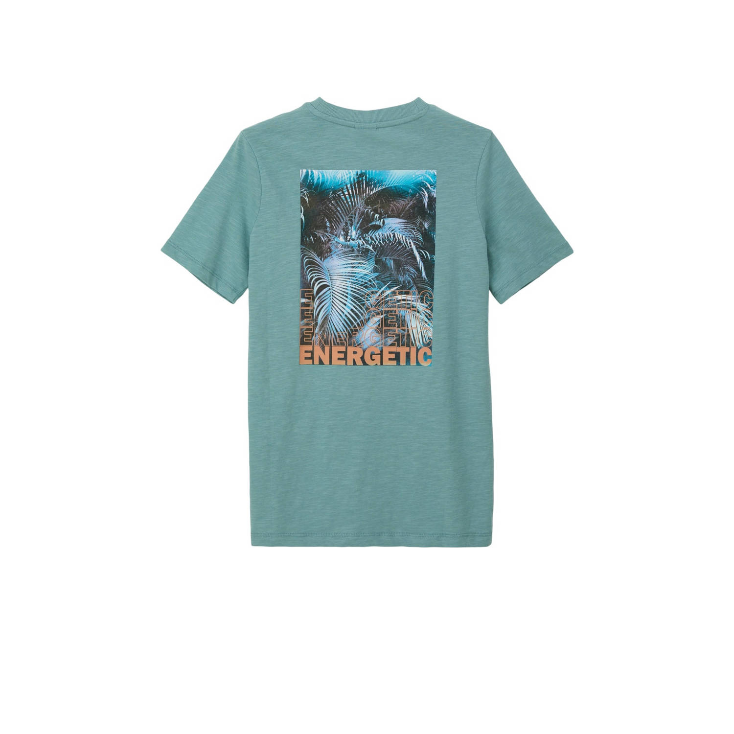S.Oliver T-shirt met backprint petrol Groen Jongens Katoen Ronde hals Backprint 134 140