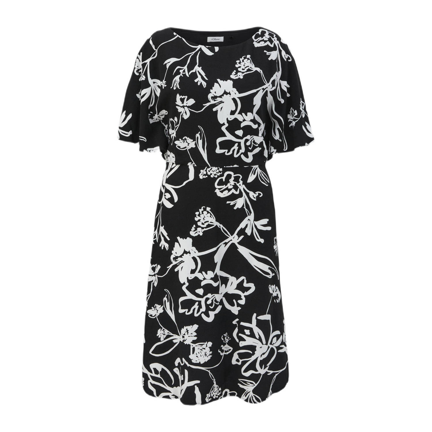 S.Oliver Veelzijdige Midi Jurk met All-over Print Black Dames