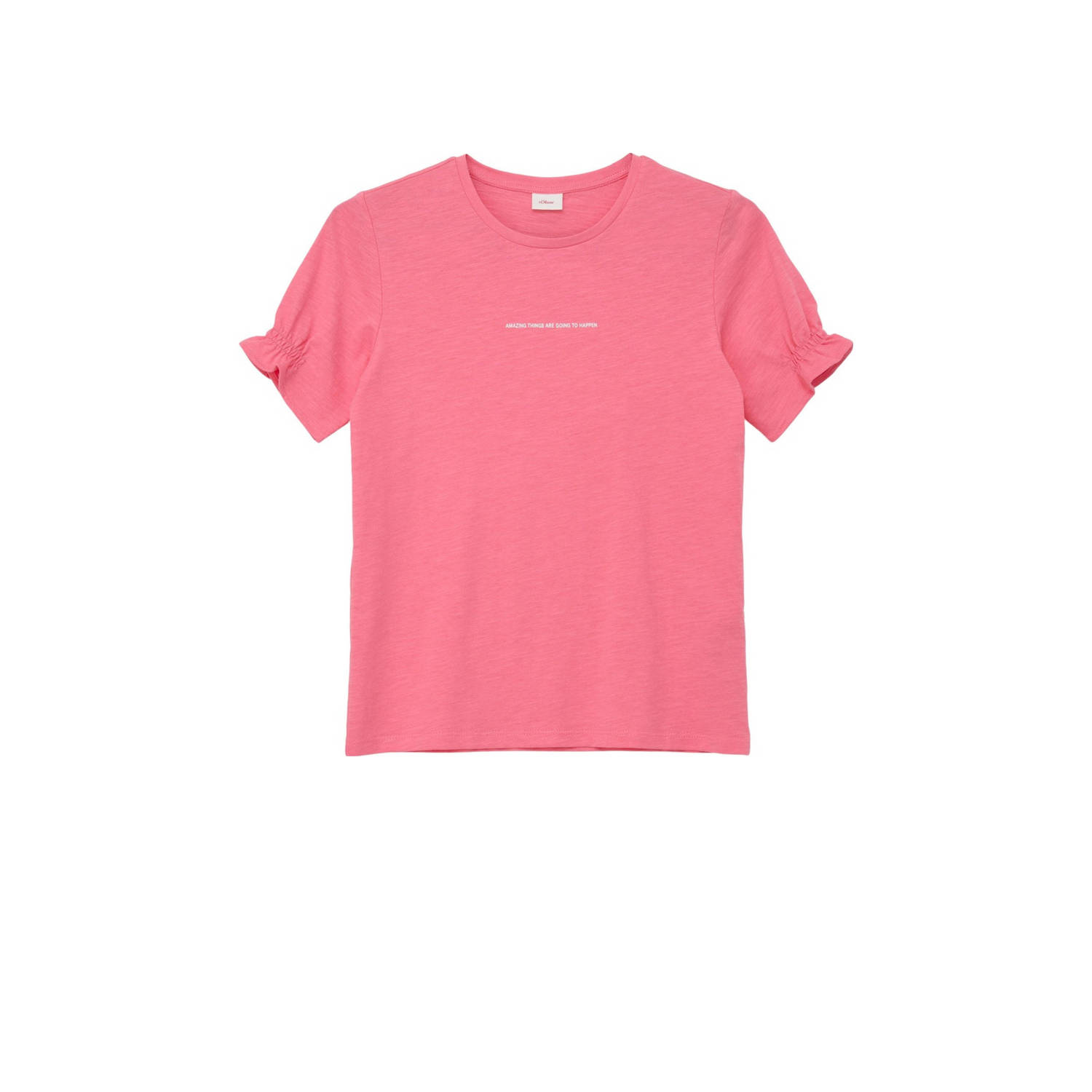 S.Oliver T-shirt Roze Meisjes Katoen Ronde hals Effen 146 152