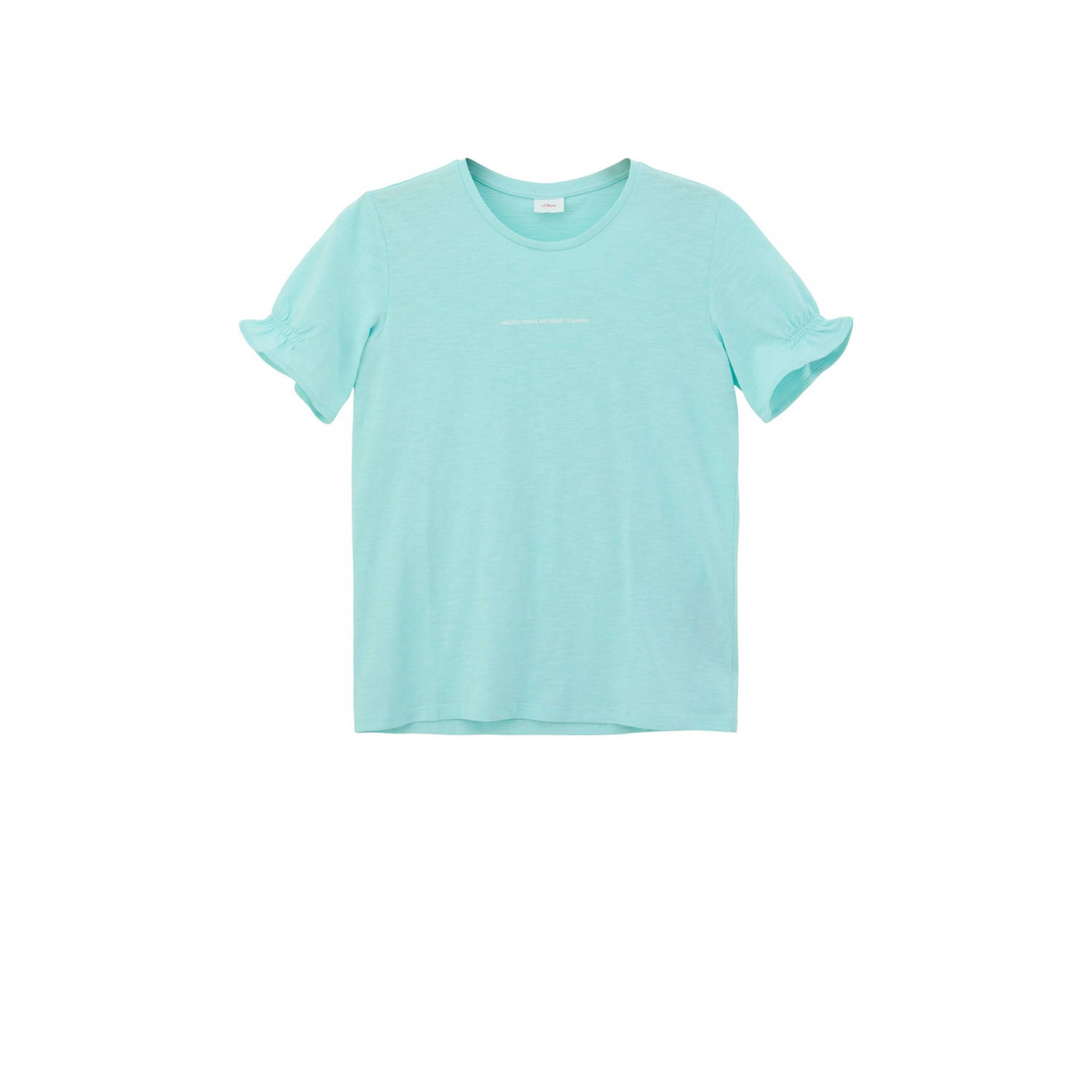 S.Oliver T-shirt blauw Meisjes Katoen Ronde hals Effen 146 152