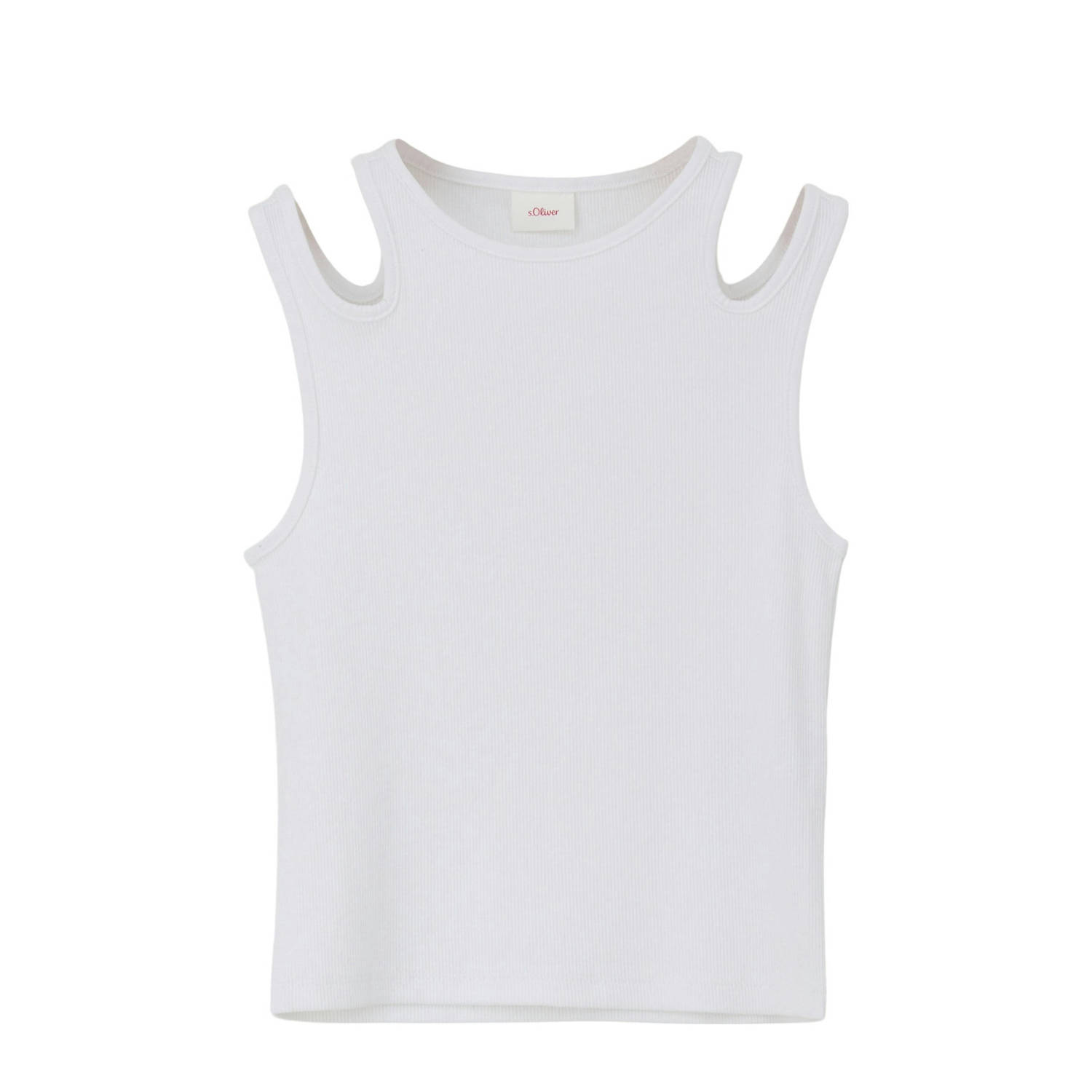 S.Oliver top wit Meisjes Stretchkatoen Ronde hals Effen 134 140