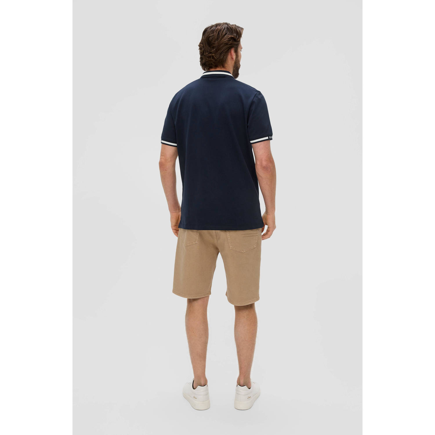s.Oliver polo donkerblauw wit