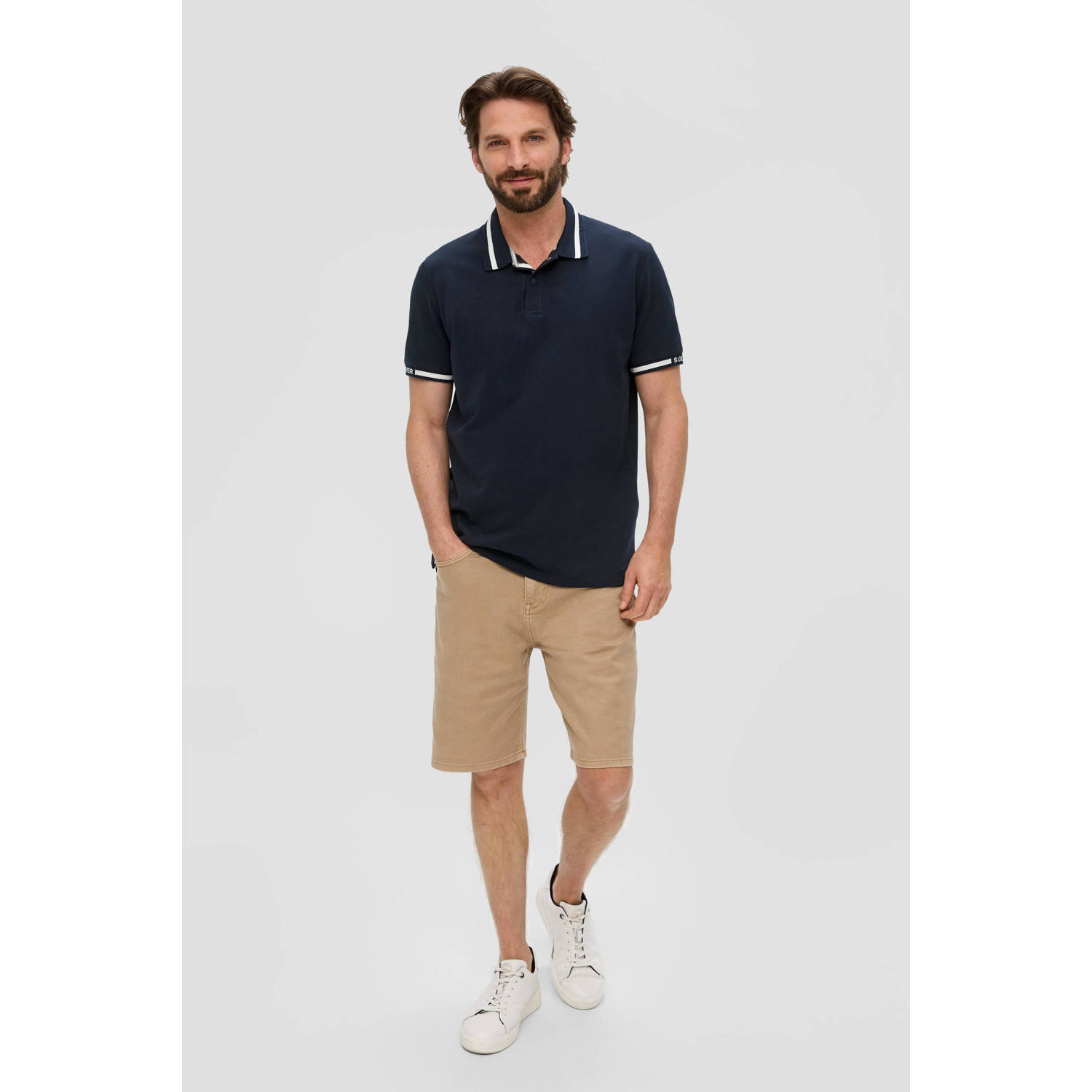 s.Oliver polo donkerblauw wit