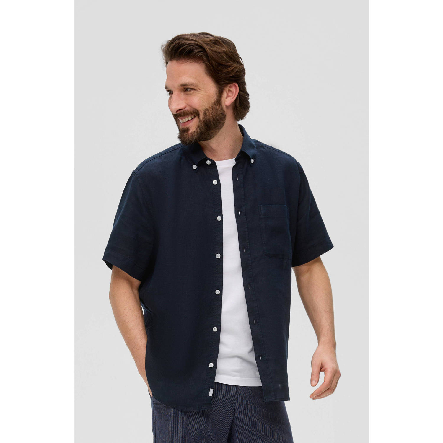 s.Oliver overhemd donkerblauw