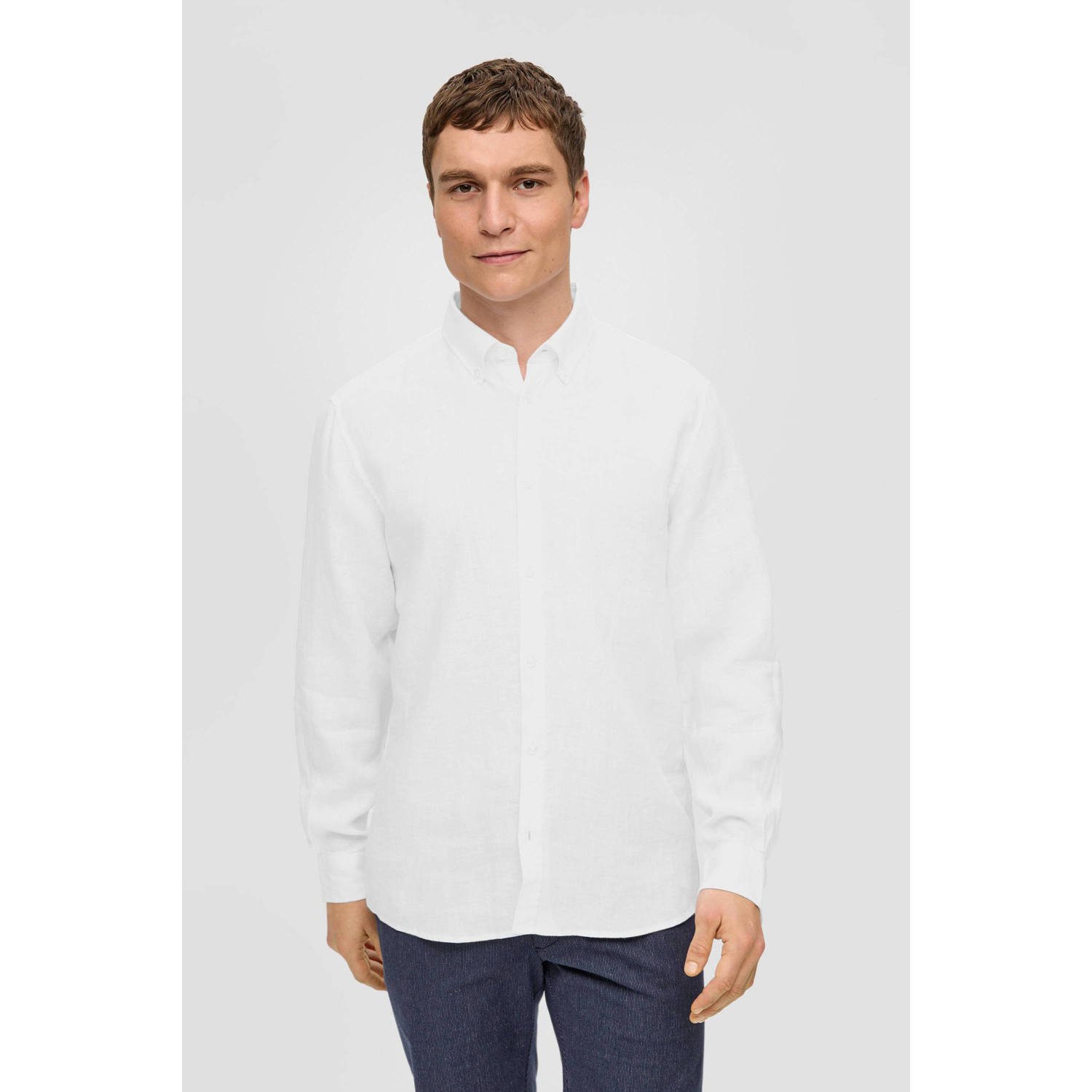 s.Oliver regular fit overhemd wit