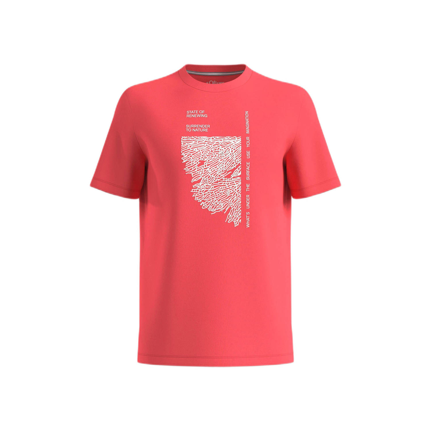 S.Oliver slim fit T-shirt met printopdruk rood