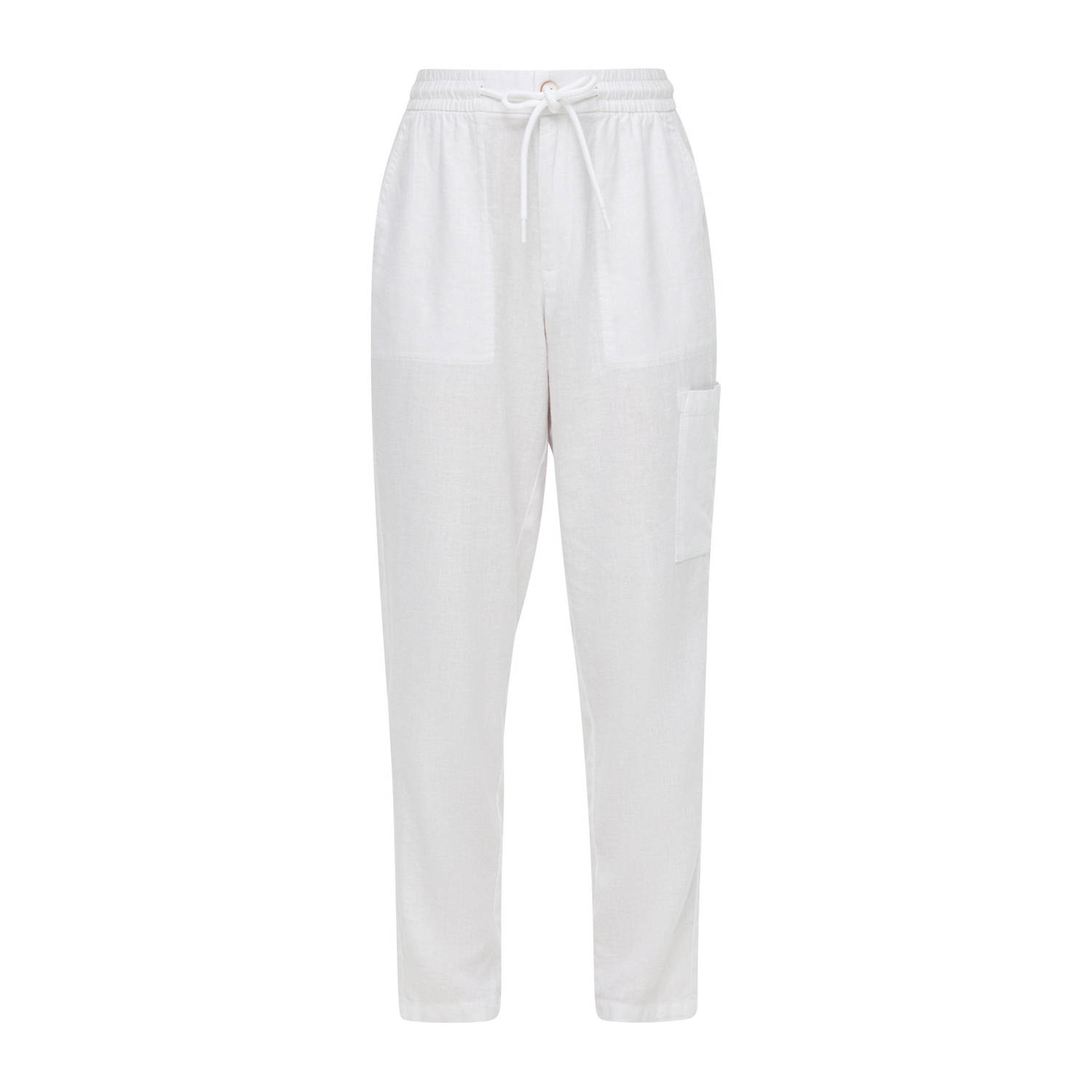 S.Oliver cropped tapered fit broek wit