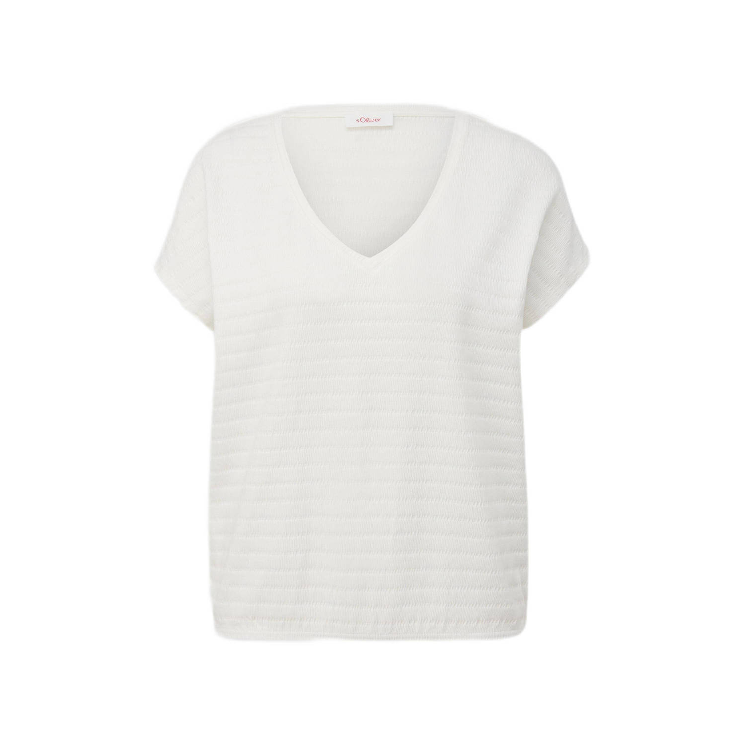 S.Oliver RED LABEL T-shirt met structuurmotief en V-hals