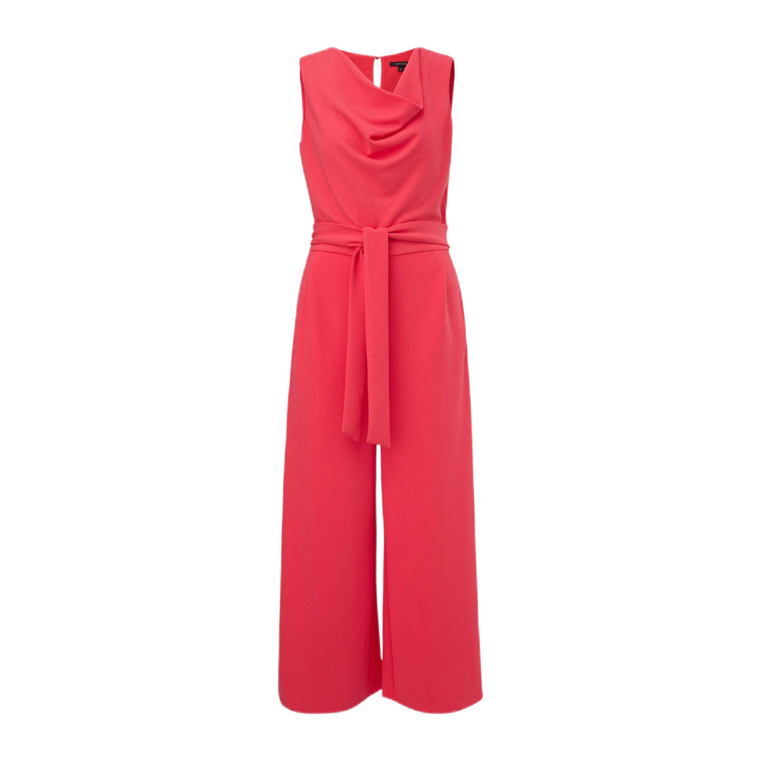 Comma Jumpsuit met cascadehals