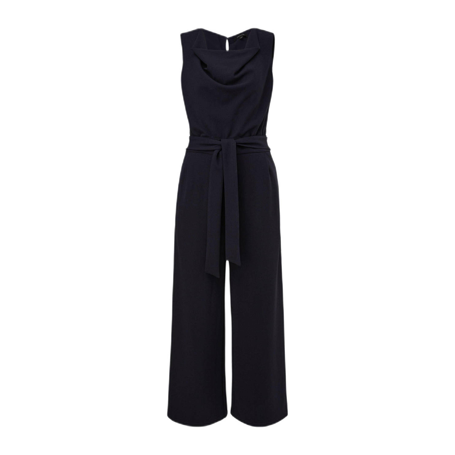 Comma Jumpsuit met cascadehals