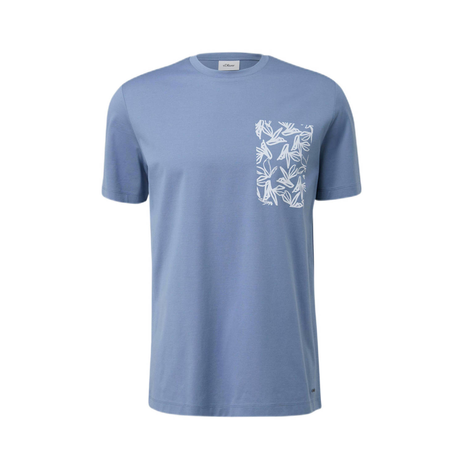 S.Oliver BLACK LABEL T-shirt met printopdruk blauw