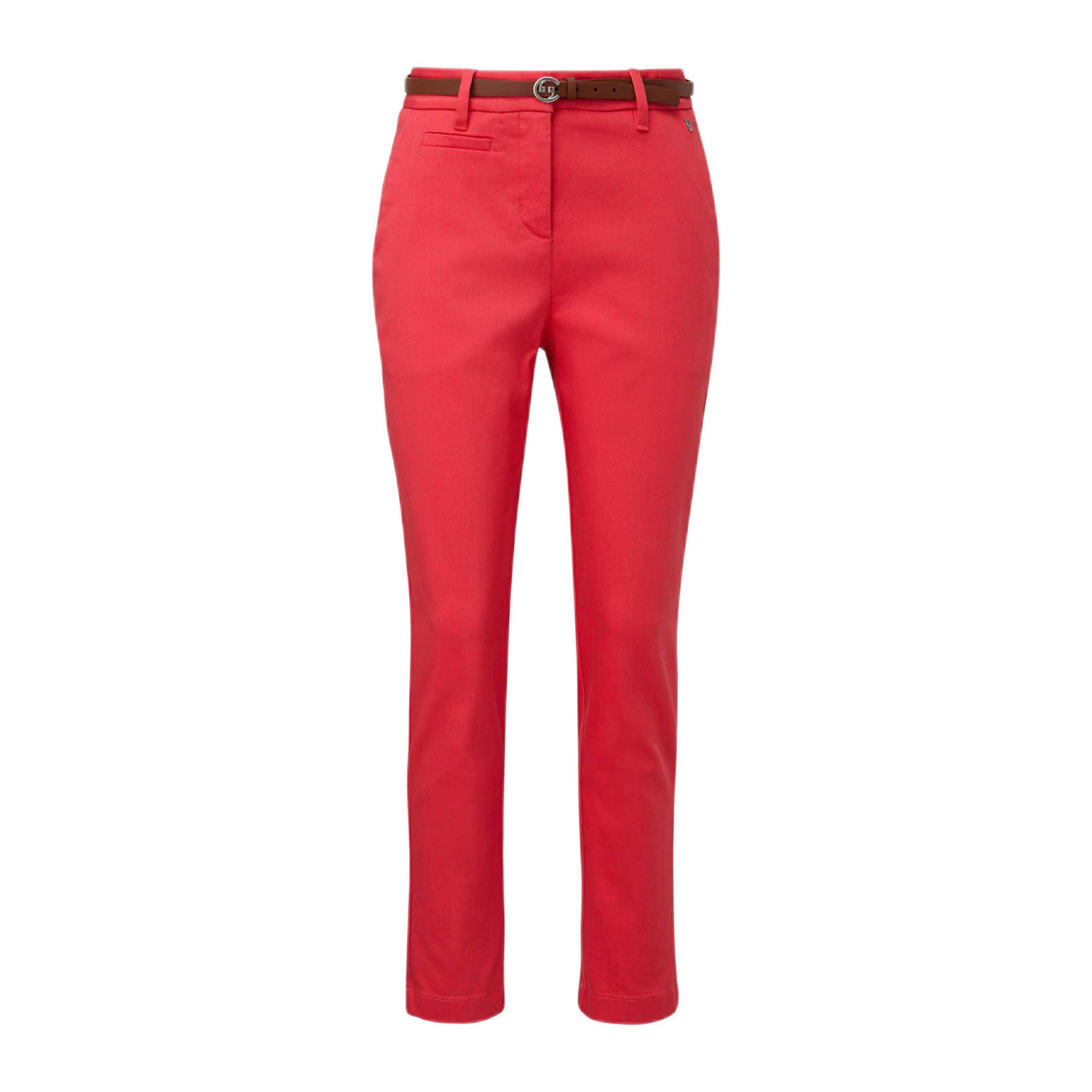 comma tapered fit broek koraalrood