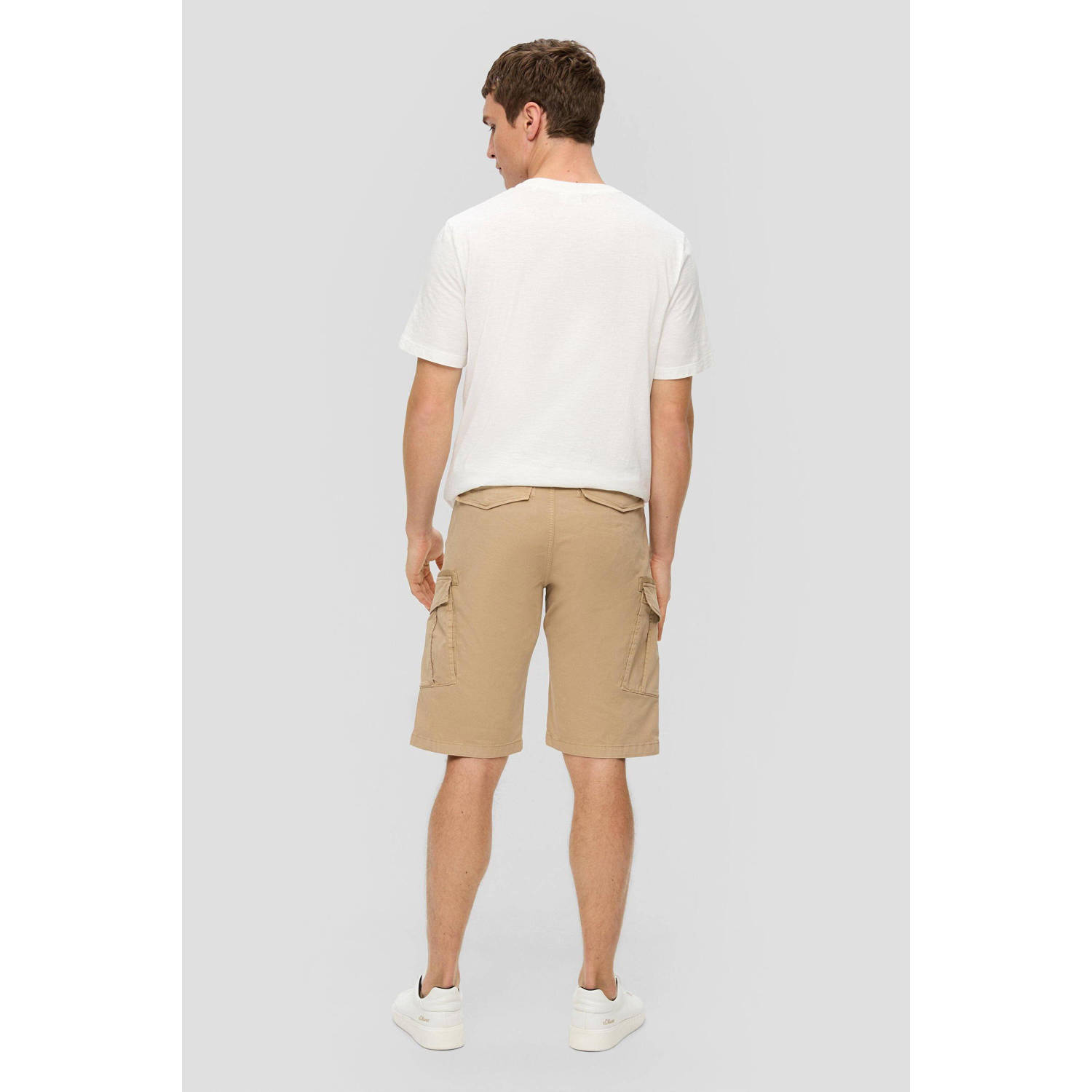 s.Oliver cargo short met logo bruin