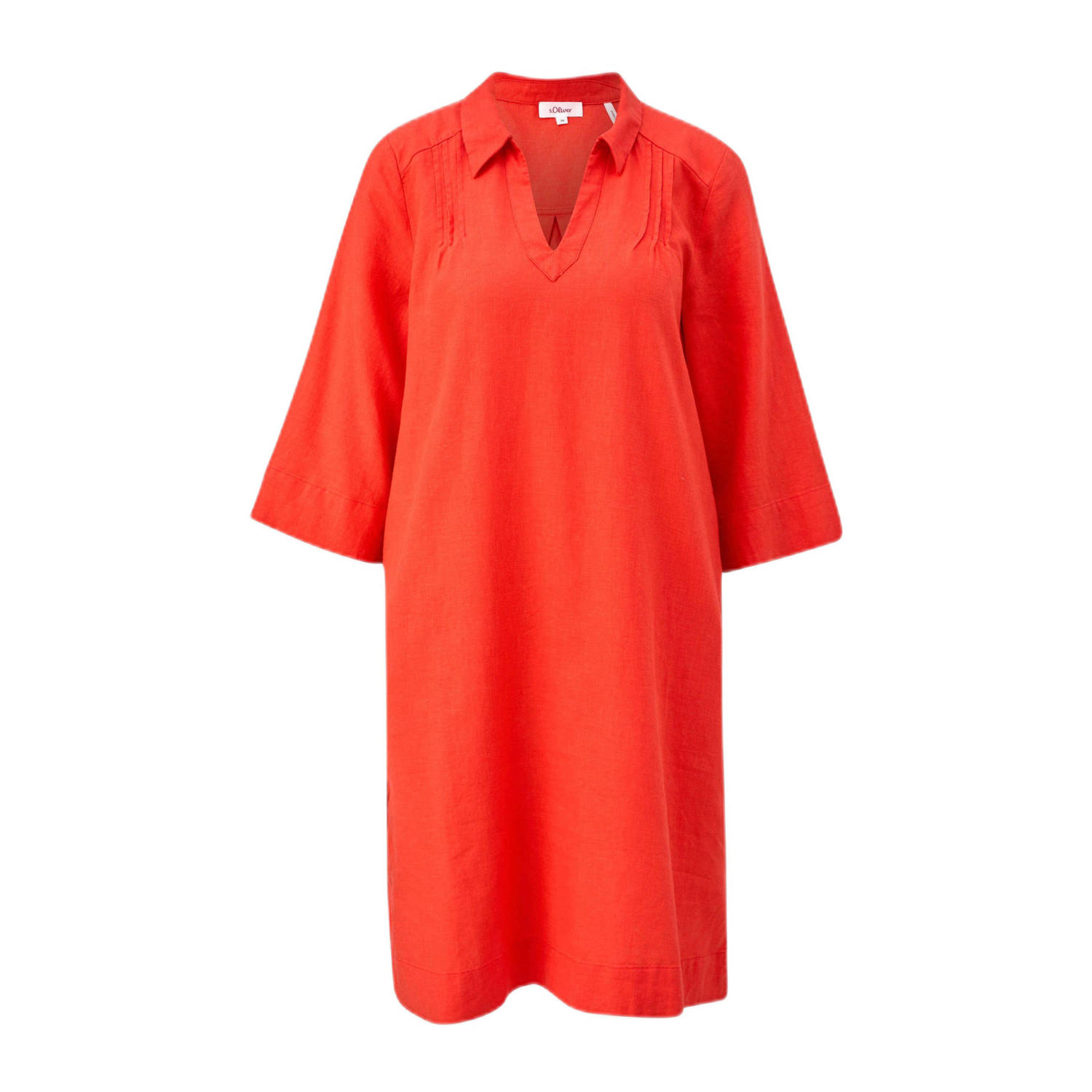 S.Oliver Linnenmix jurk met relaxte pasvorm Orange Dames