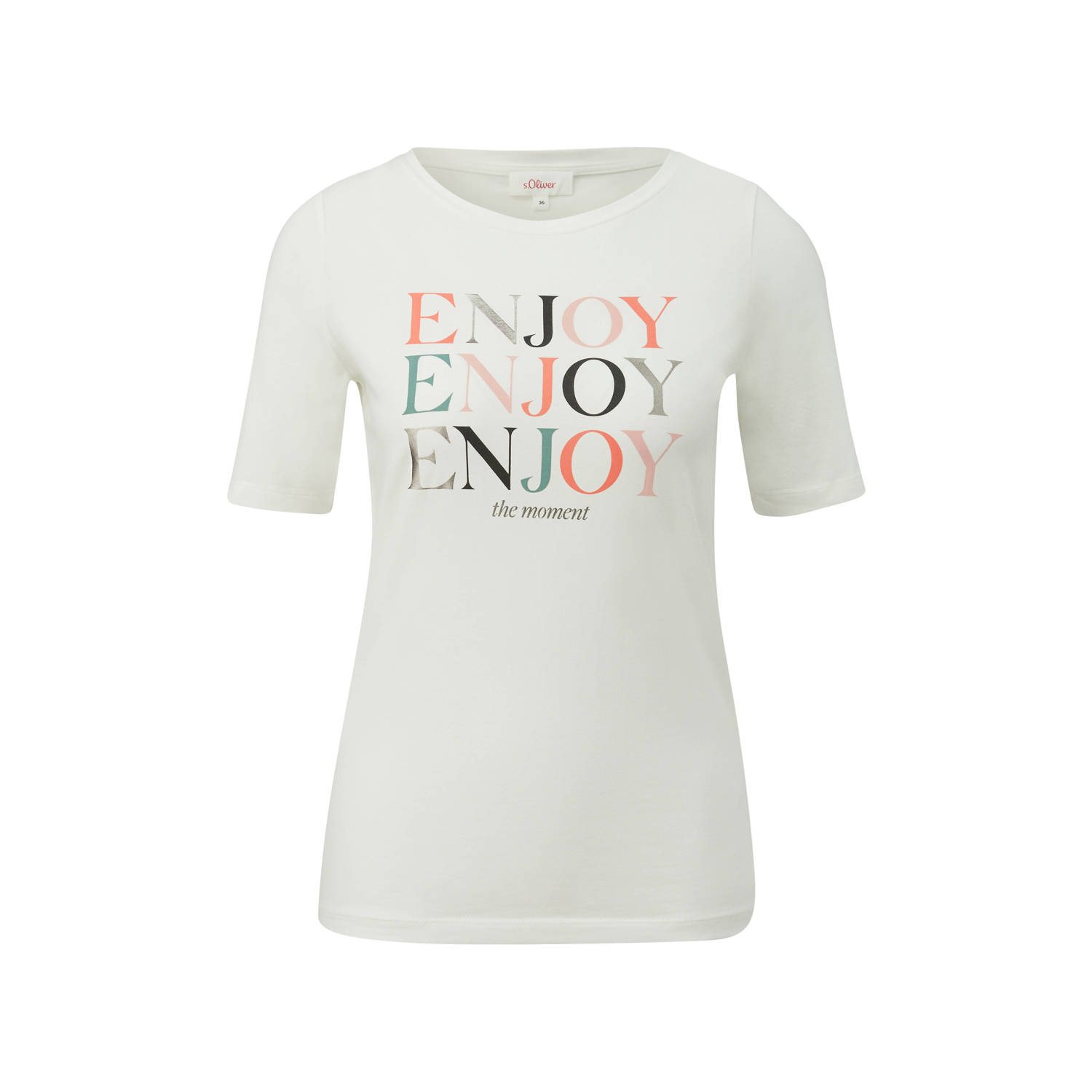S.Oliver RED LABEL T-shirt met labelprints model 'ENJOY'