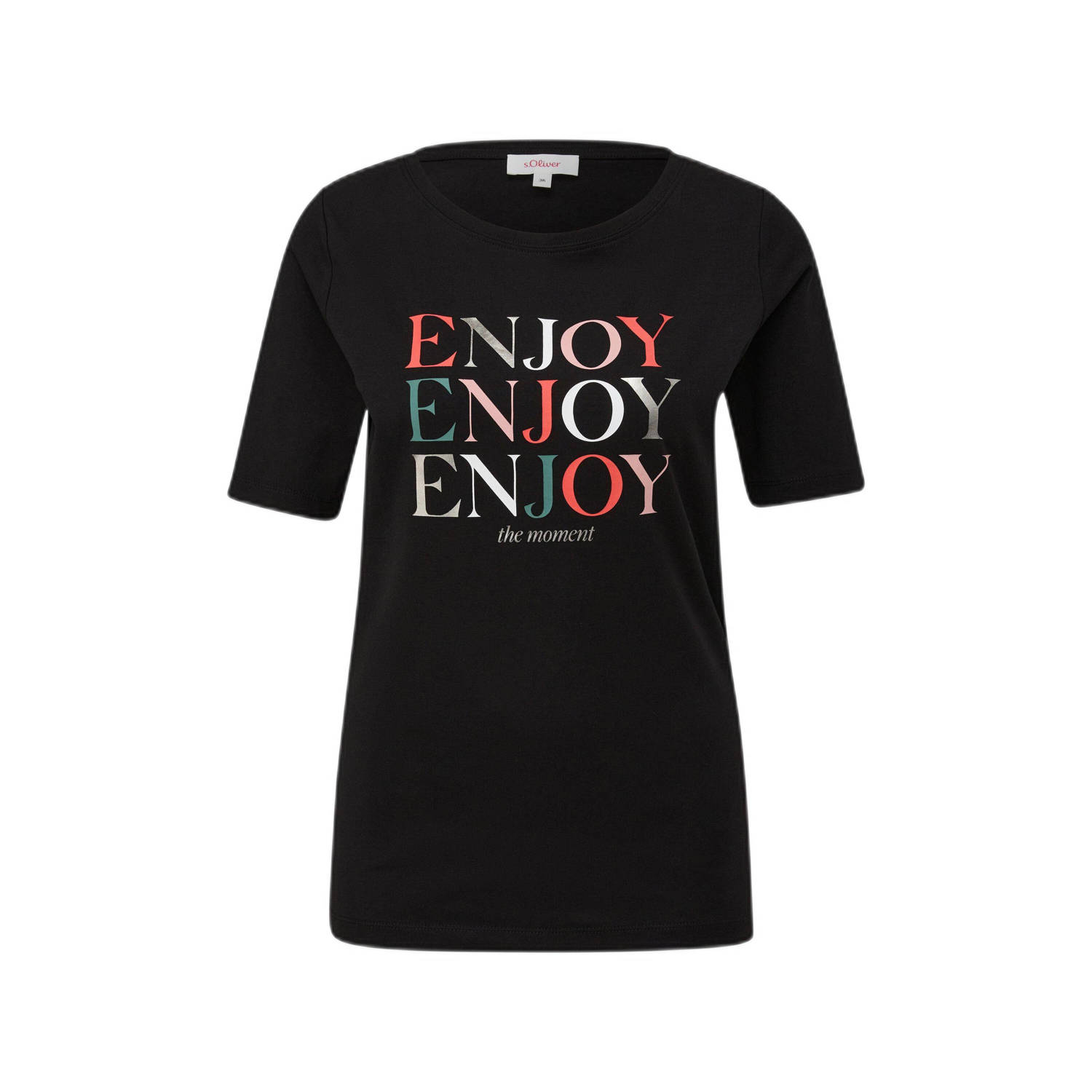 S.Oliver RED LABEL T-shirt met labelprints model 'ENJOY'