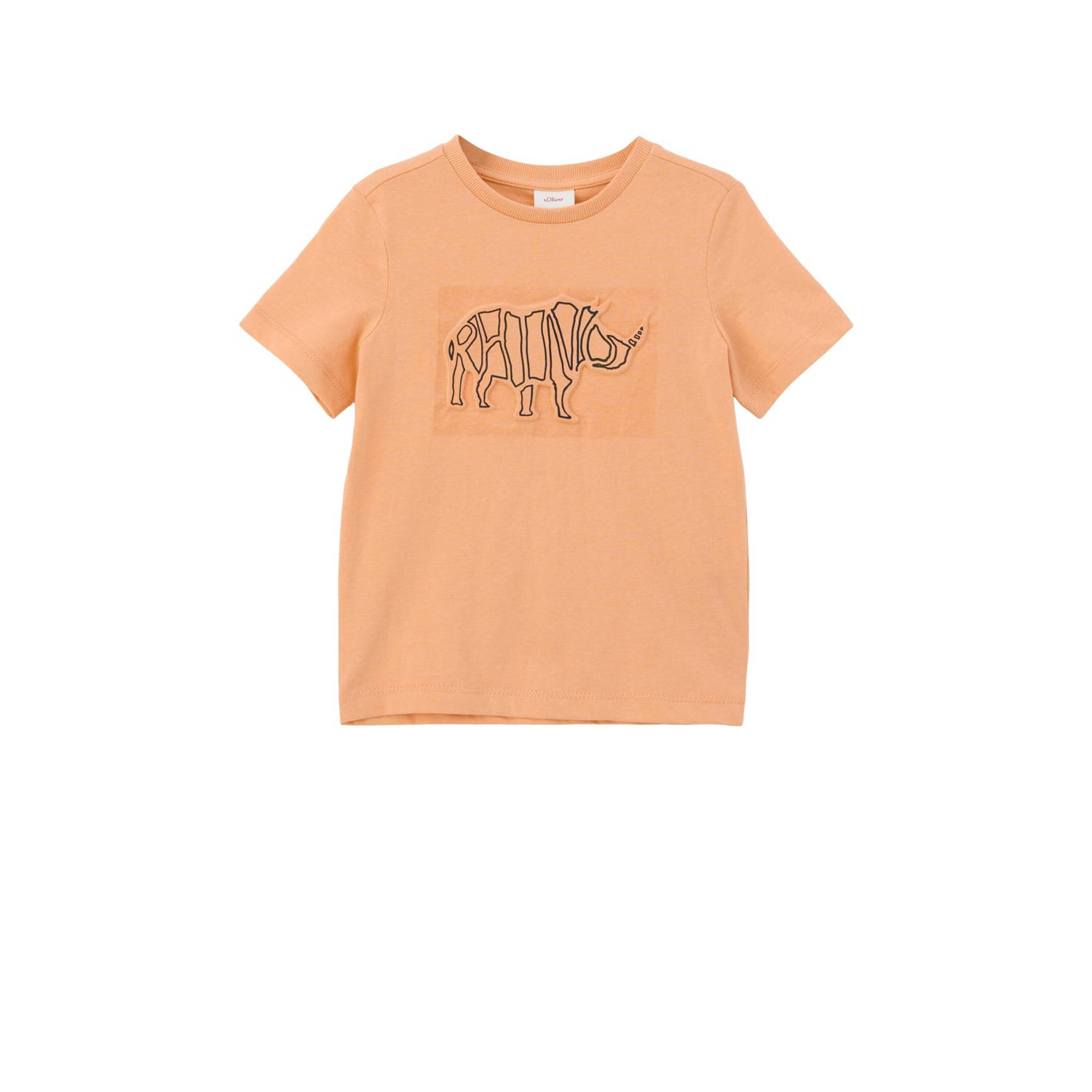 S.Oliver T-shirt met printopdruk oranje Jongens Katoen Ronde hals Printopdruk 128 134