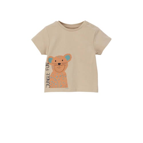 s.Oliver baby T-shirt met printopdruk zand