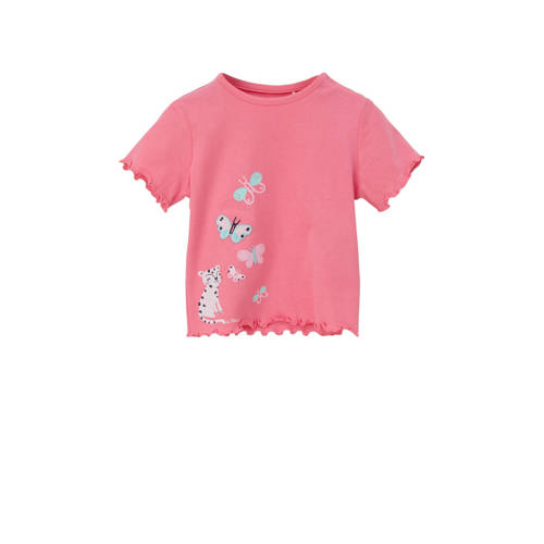 s.Oliver baby T-shirt met printopdruk roze