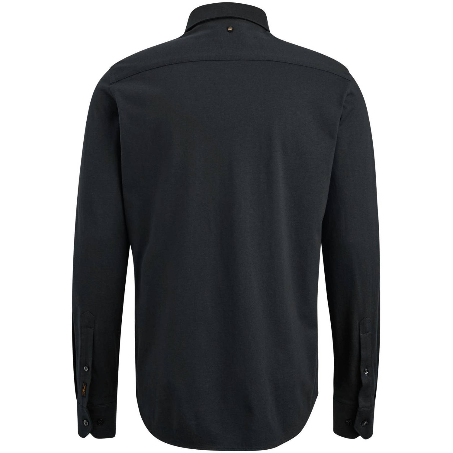 PME Legend regular fit satin jersey overhemd met logo zwart