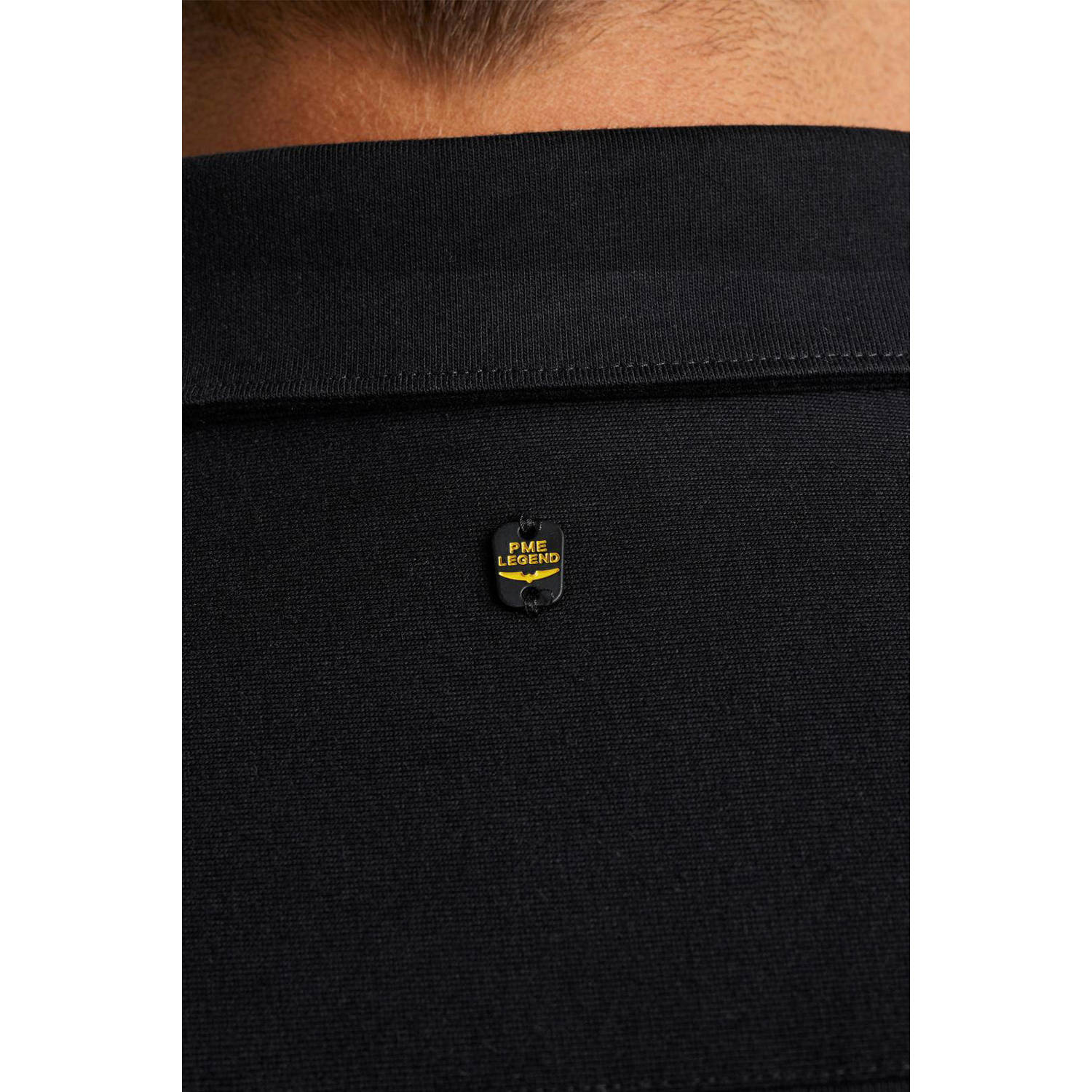 PME Legend regular fit satin jersey overhemd met logo zwart