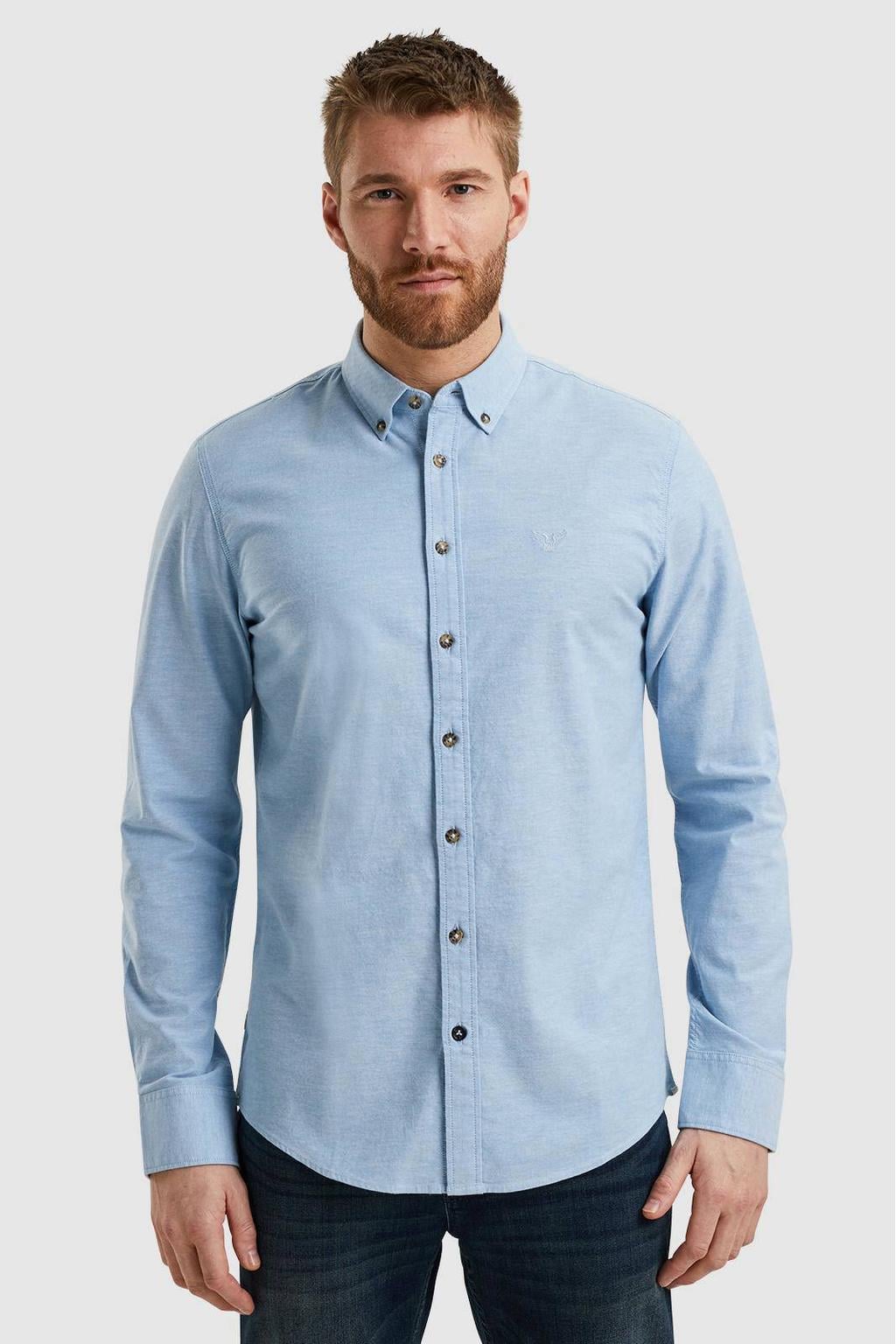 PME Legend regular fit oxford overhemd met logo della robbia blue
