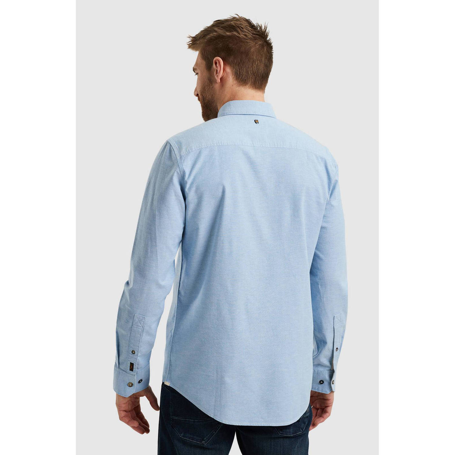 PME Legend regular fit oxford overhemd met logo della robbia blue