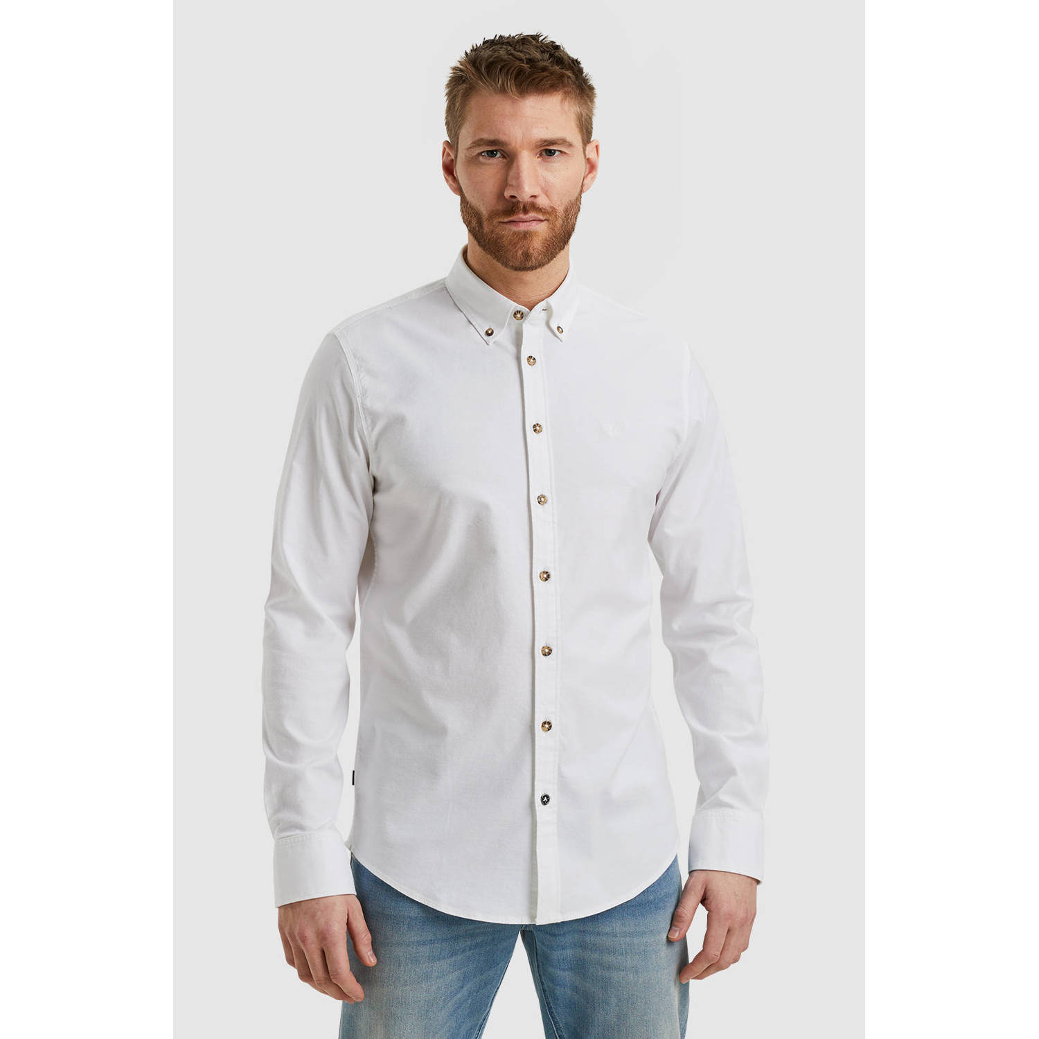PME Legend regular fit oxford overhemd met logo bright white