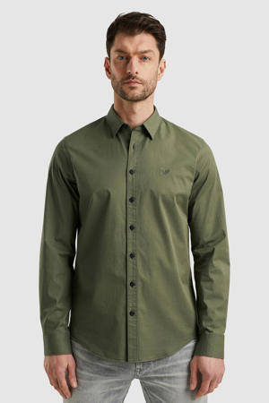 regular fit overhemd met logo groen