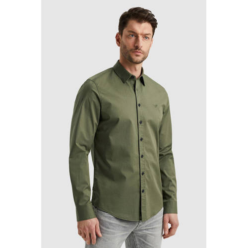 PME Legend regular fit overhemd met logo groen afbeelding
