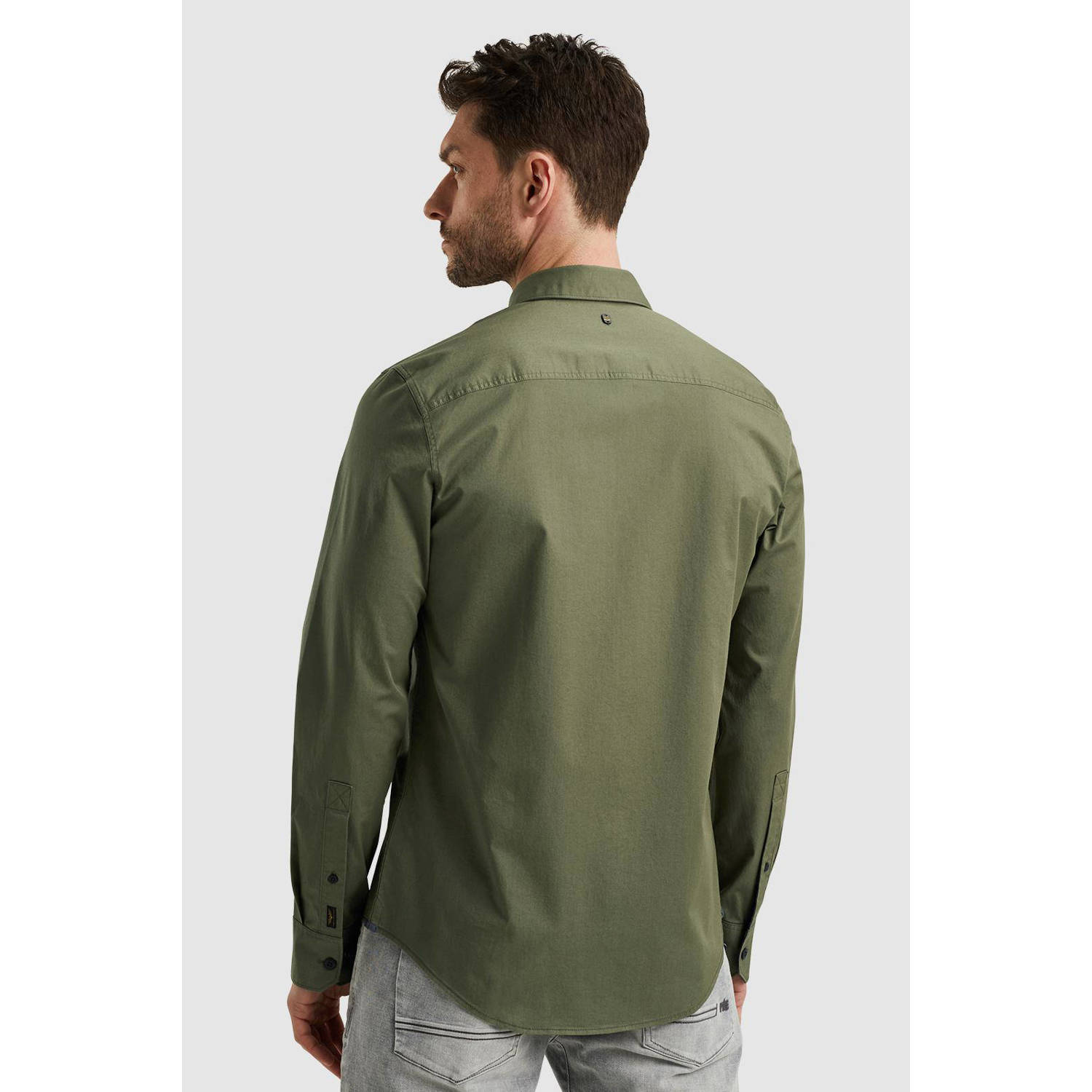 PME Legend regular fit overhemd met logo groen