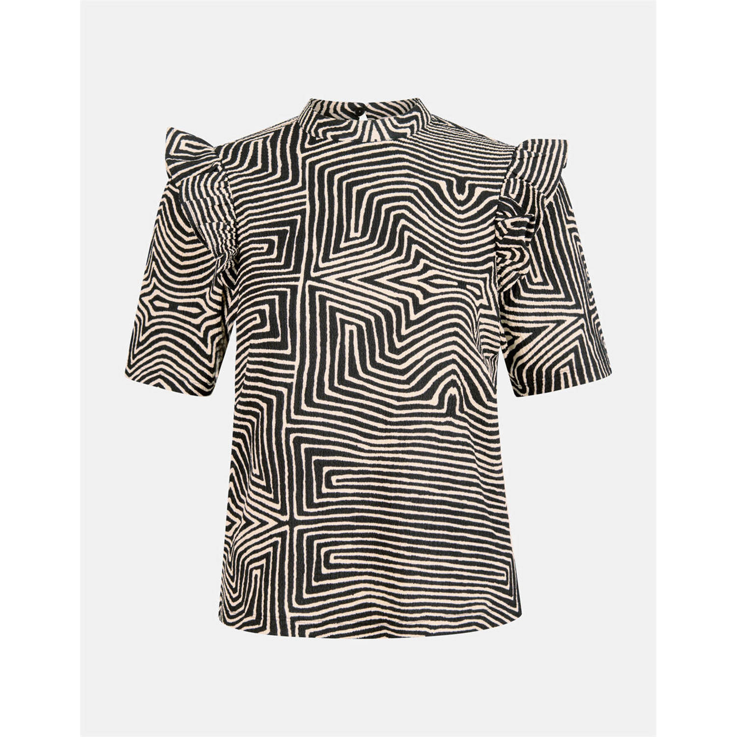 Shoeby top met all over print zwart ecru