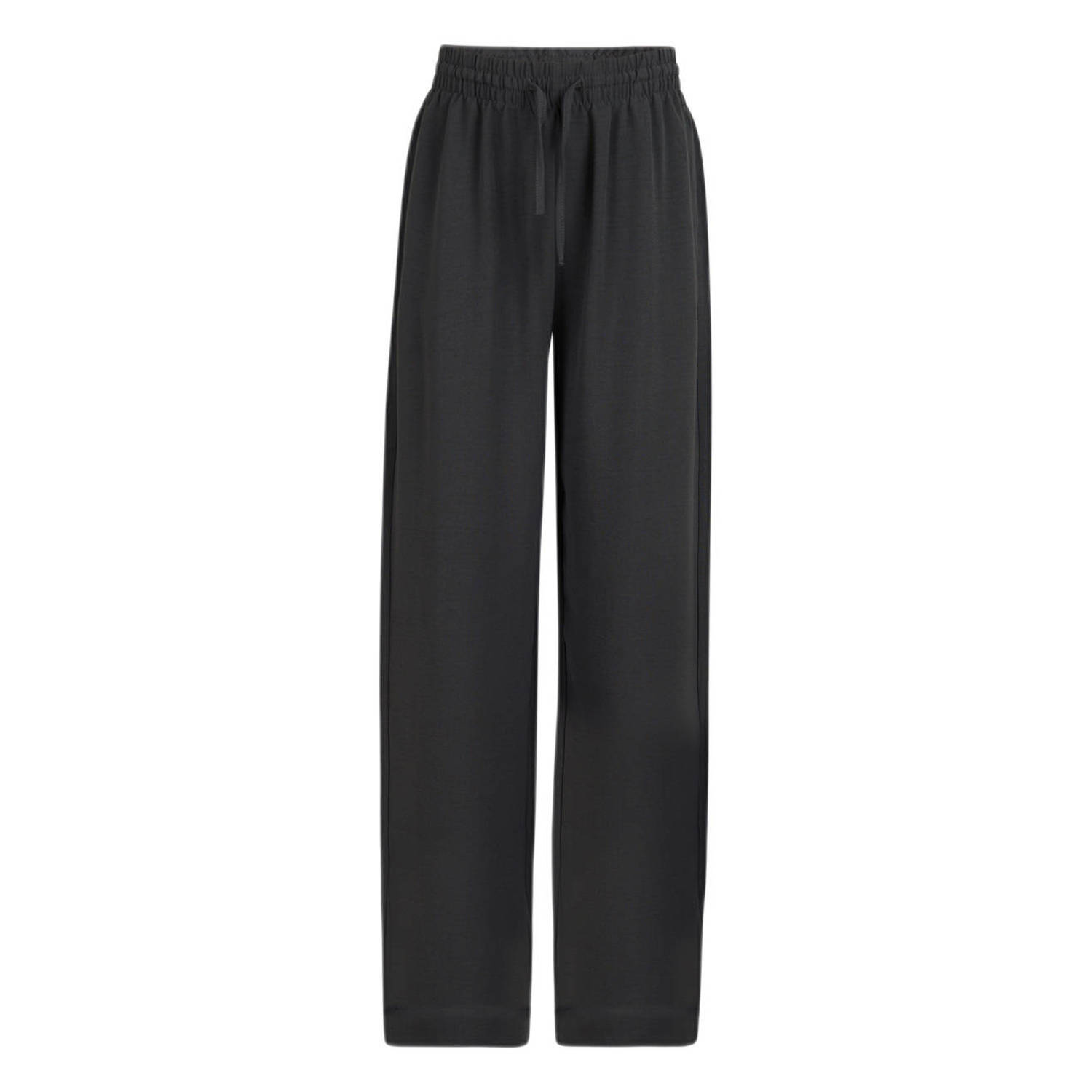 Shoeby high waist wide leg broek zwart Meisjes Polyester Effen 146 152
