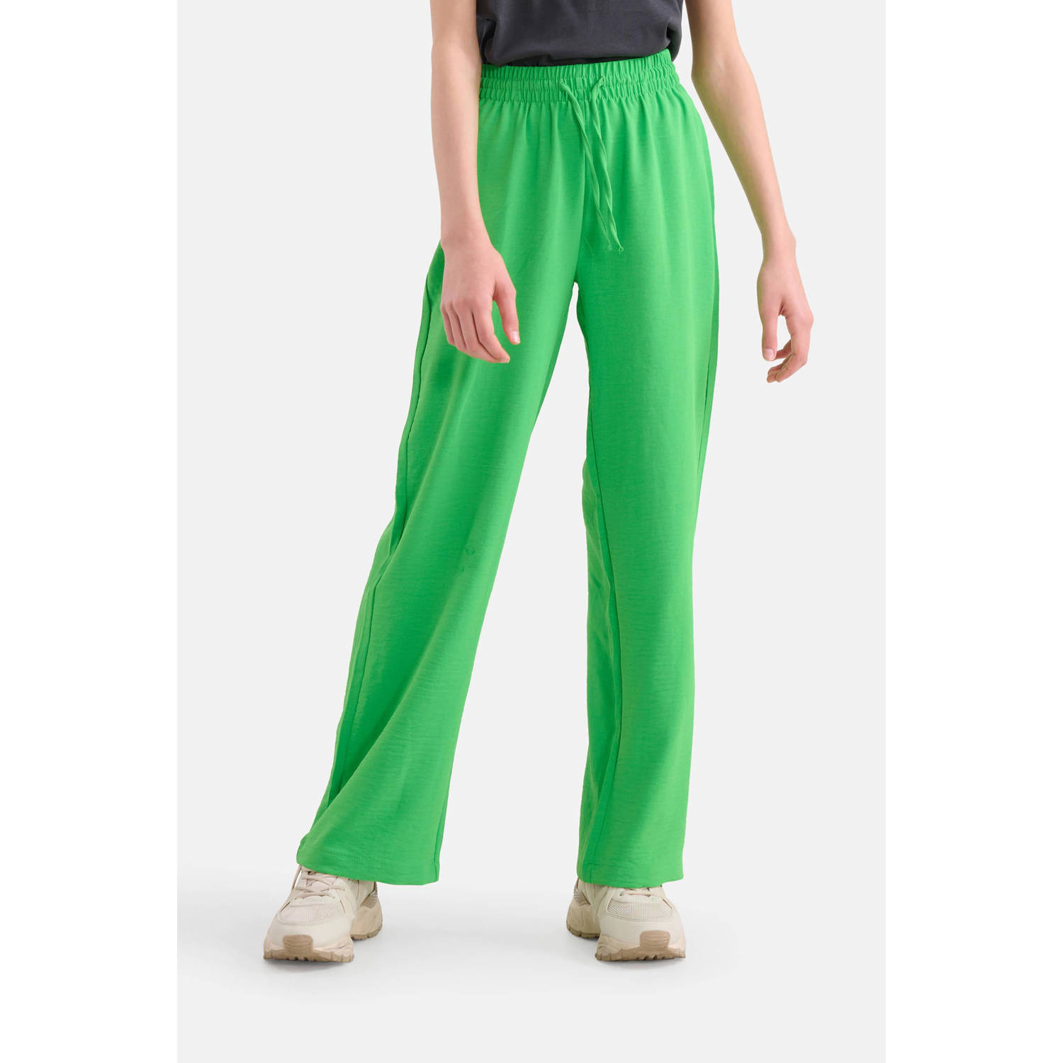 Shoeby high waist wide leg broek groen