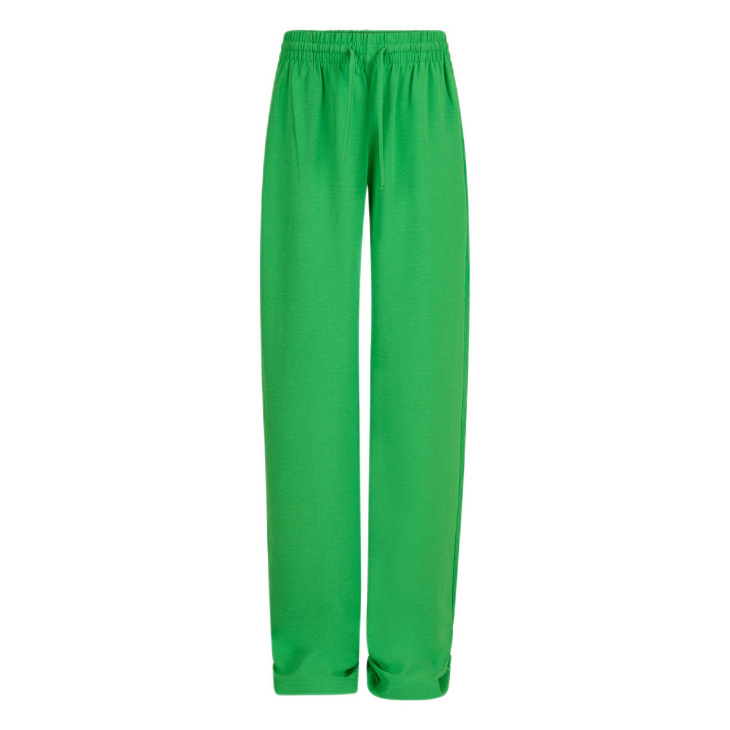 Shoeby high waist wide leg broek groen Meisjes Polyester Effen 110 116