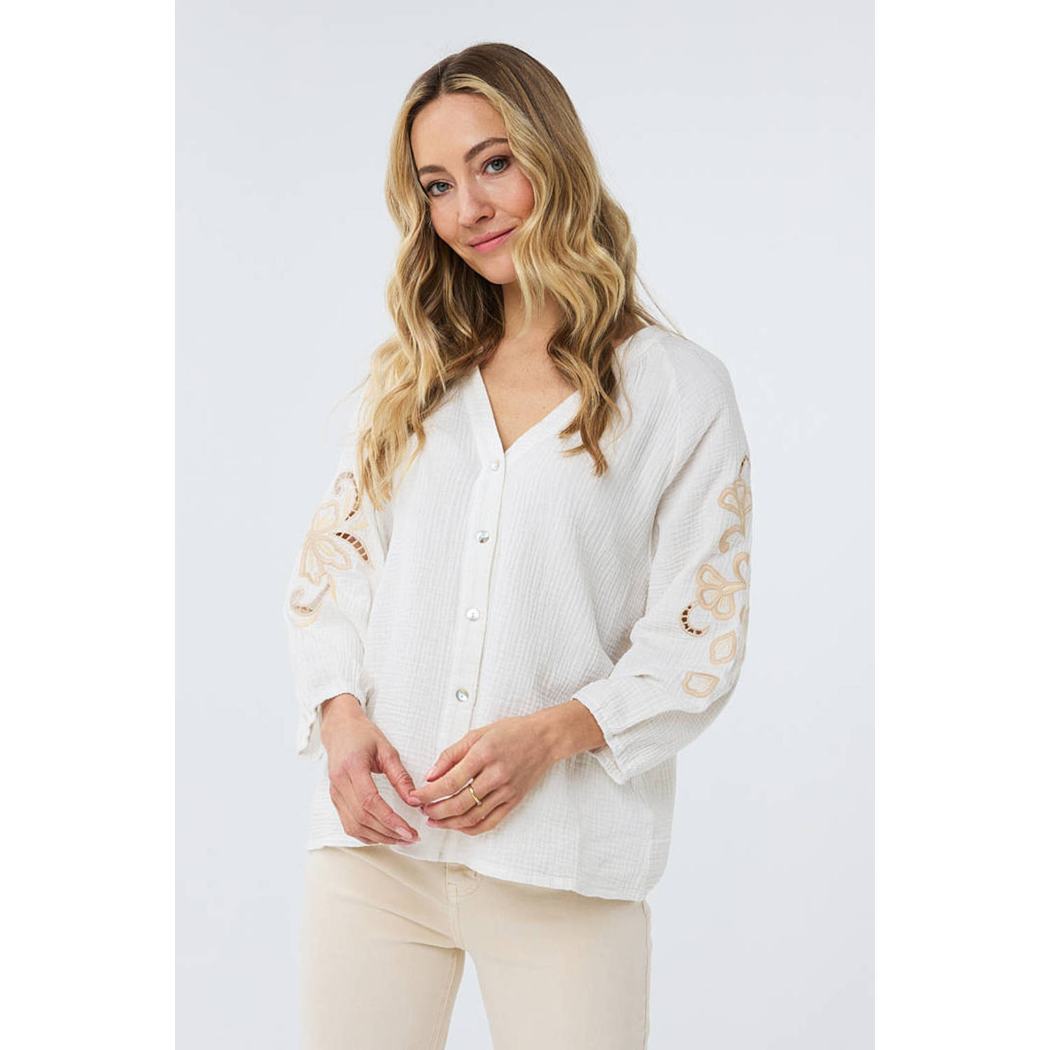 Esqualo blouse wit crème