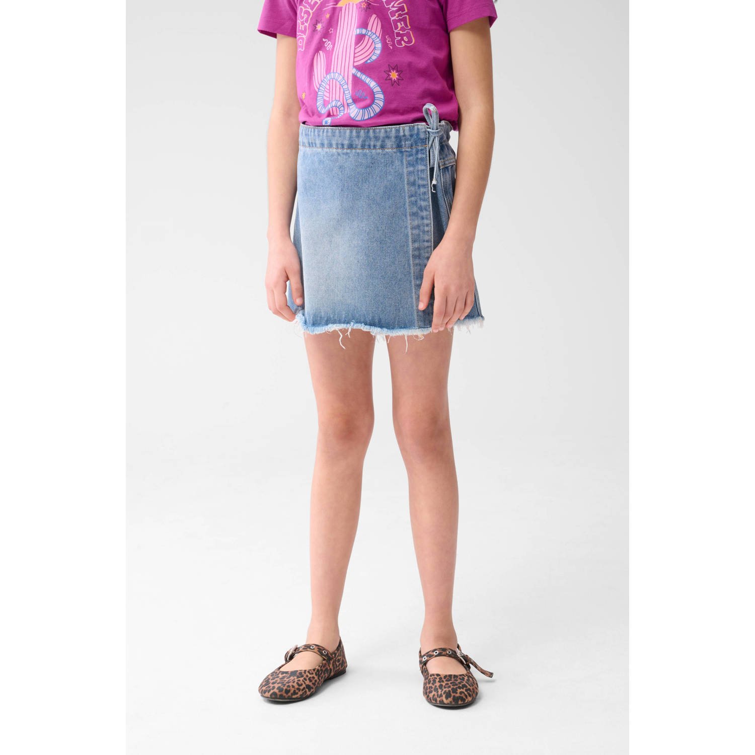 Shoeby skort medium blue denim Rok Blauw Meisjes Katoen Effen 110 116