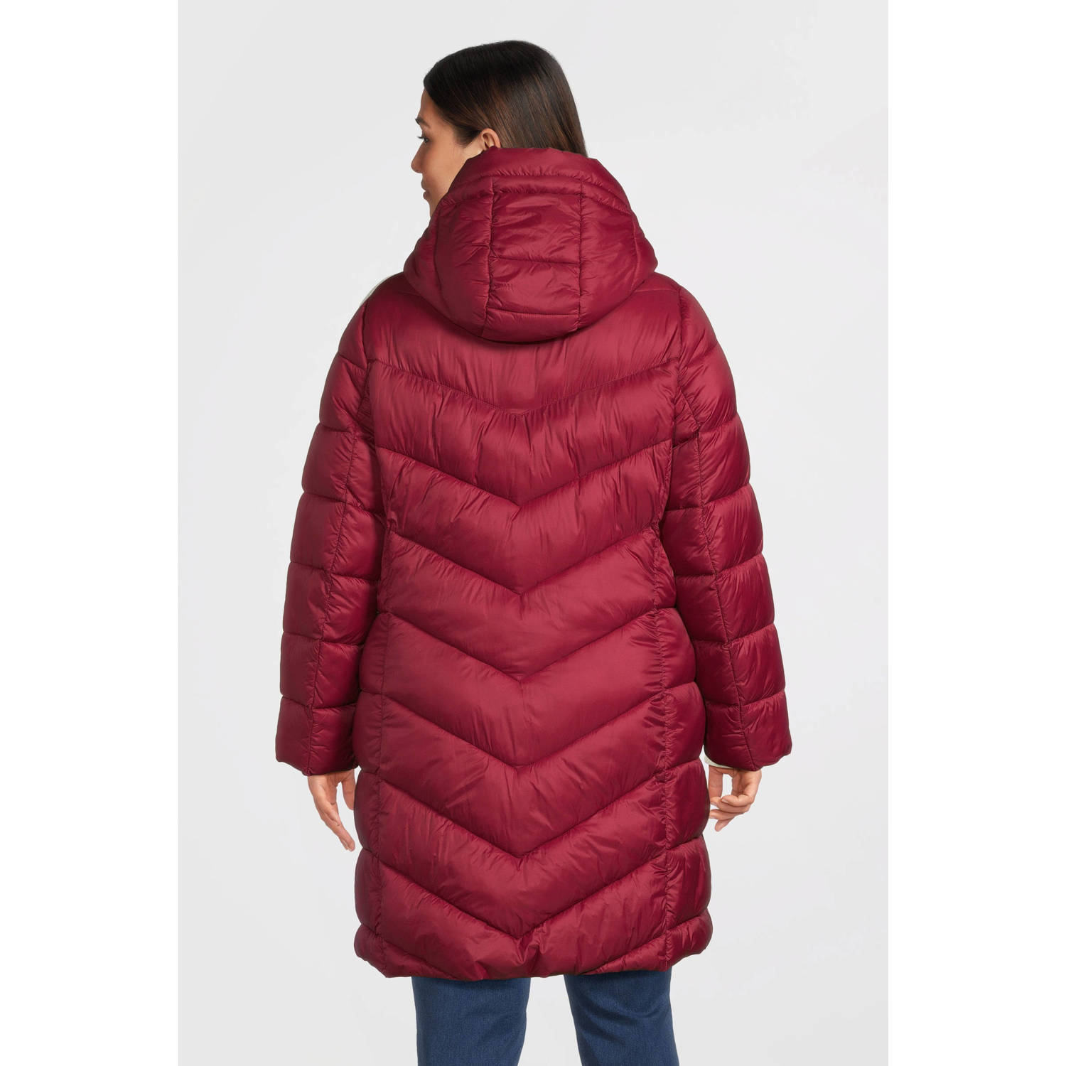 GREAT LOOKS gewatteerde jas rood