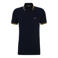 BOSS slim fit polo Paul met contrastbies dark blue