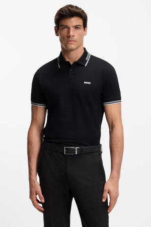 slim fit polo Paul met contrastbies black