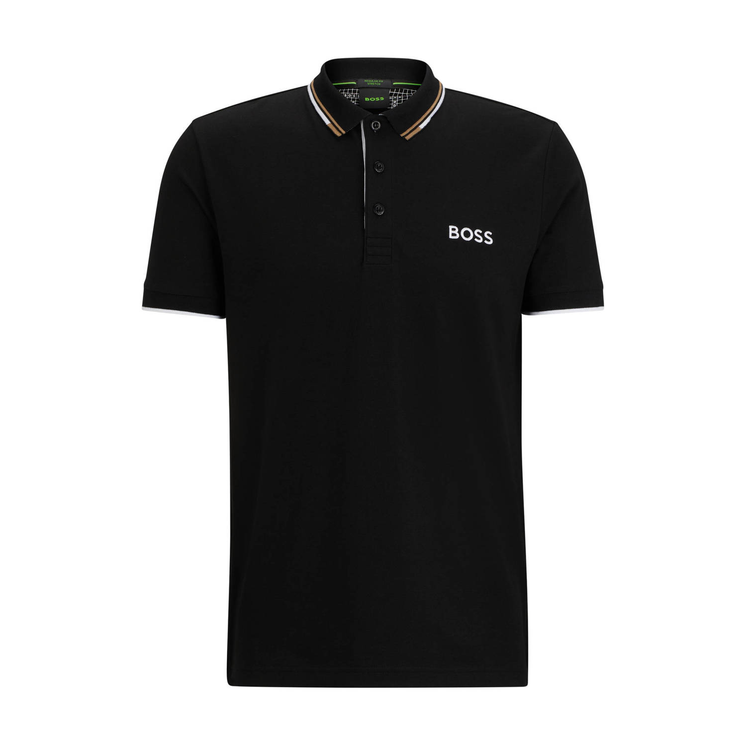 BOSS Green Regular fit poloshirt met labelstitching model 'Paddy'