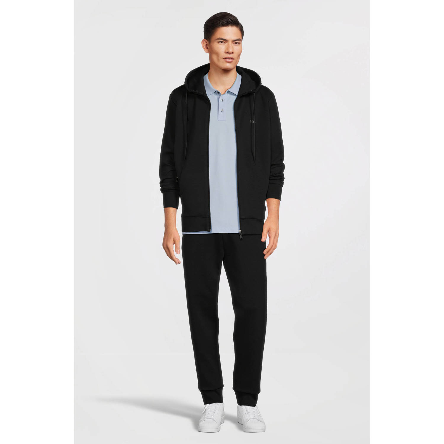 BOSS sweatvest Saggy met logo zwart