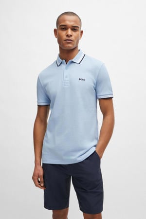 regular fit polo paddy met contrastbies light/pastel blue