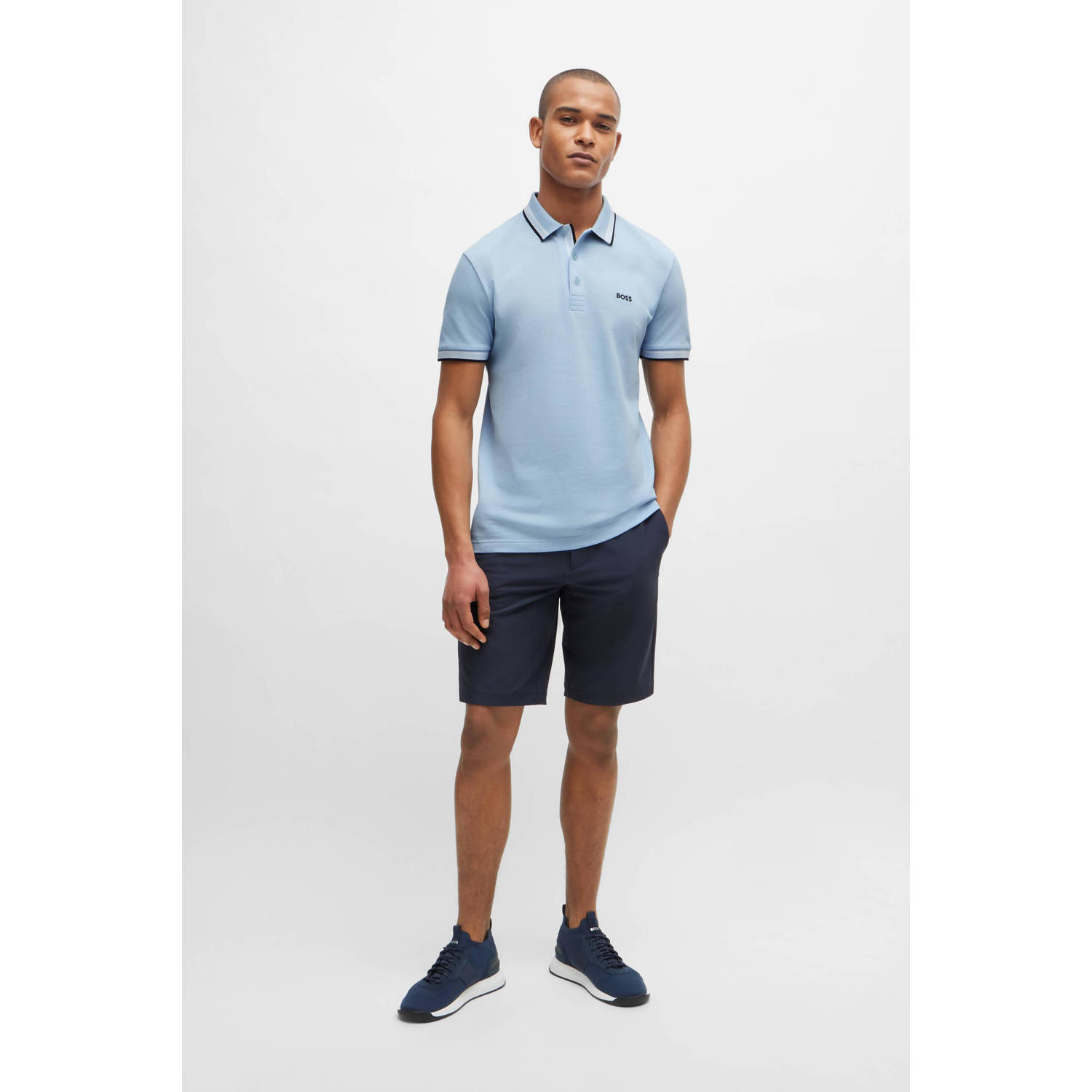 BOSS regular fit polo paddy met contrastbies