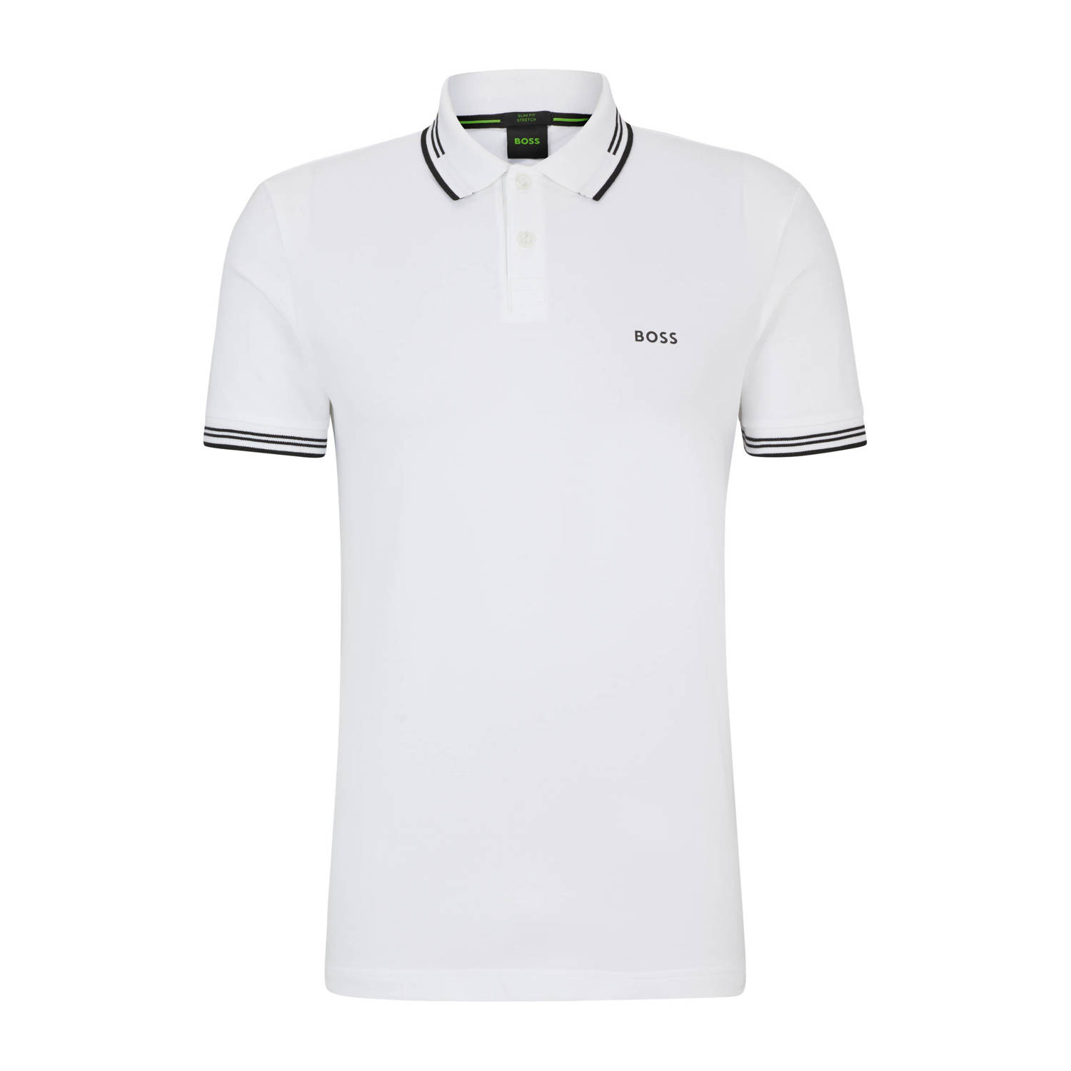 BOSS slim fit polo Paul met contrastbies