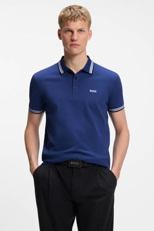 regular fit polo paddy met contrastbies medium blue